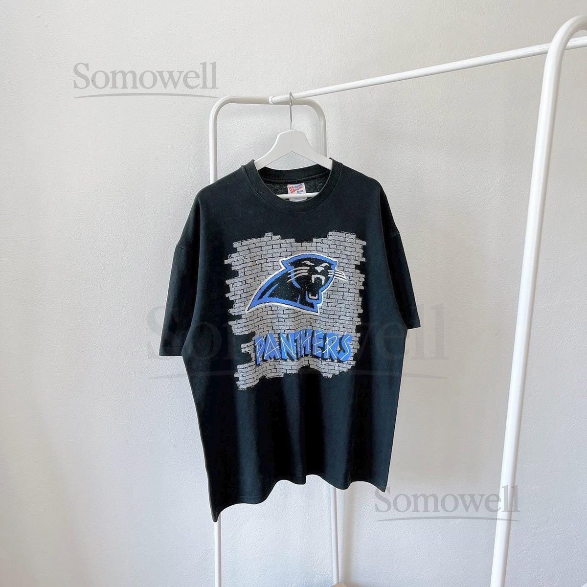 Vintage 90s Carolina Panthers football Hanes black t-shirt XL_925