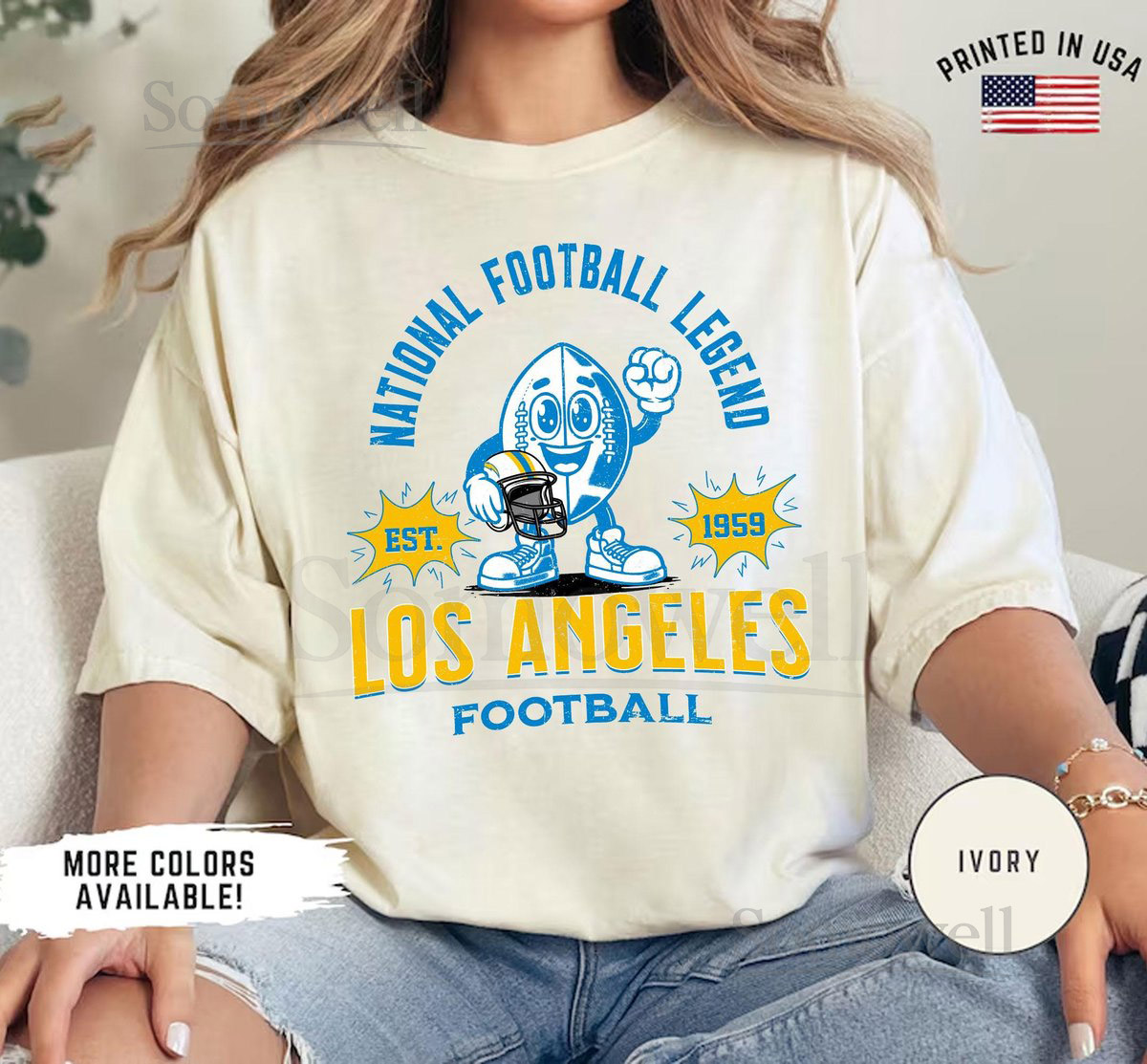 Comfort Colors Los Angeles Football T-Shirt Vintage Los Angeles Football Los Angeles Fan Gift Los Angeles Game Day T-shirtYouth football_112