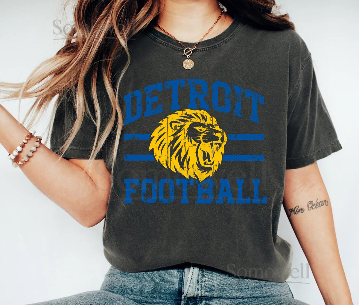 Retro Lions Football Shirt Comfort Colors NFL Detroit Shirt Vintage Football Season Tees Trendy Game Day Lion Tops Gift for Detroit Fans_645