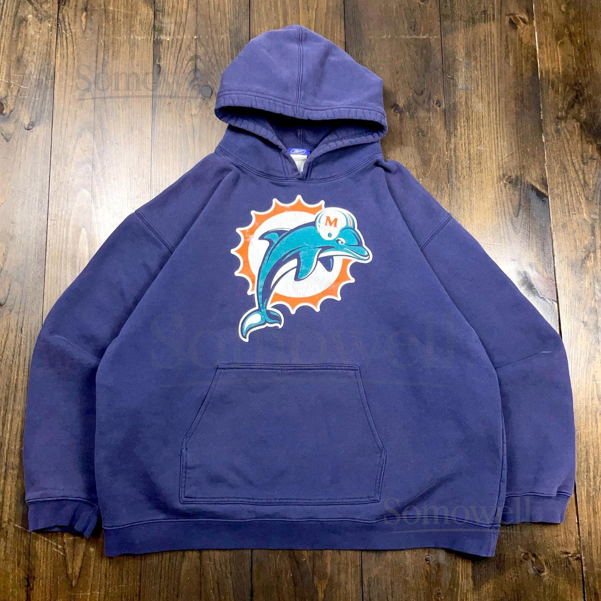 Vintage 1990s Miami Dolphins NFL American Football Hoodie Sweatshirt size 2XL_592