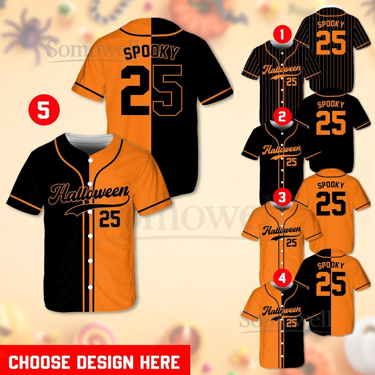 Personalized Halloween Baseball Jersey Shirt Spooky 25 Custom Name Number Halloween Shirt Matching Baseball Jersey Halloween Outfit_174