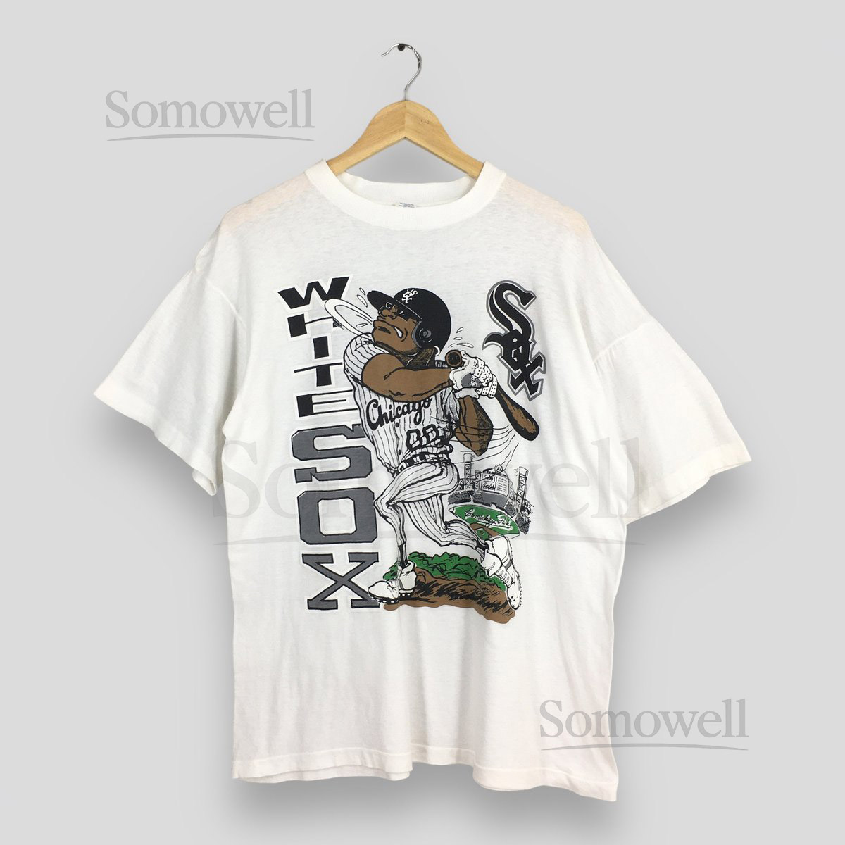 Vintage 90s Chicago White Sox MLB Baseball Tshirt Large Chicago Baseball Team Graphics Printed Player Super Bowl White Sox Tee Jersey Size L_431