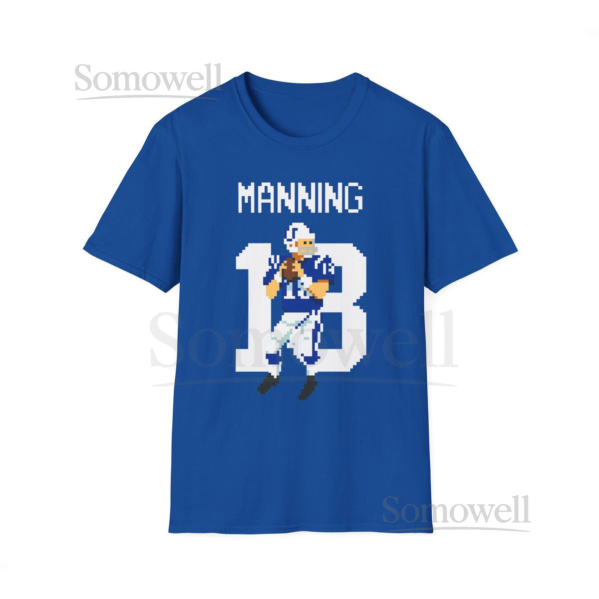 Peyton Manning Shirt Pixel Art Indianapolis Colts Shirt Retro 8 Bit Vintage Football Tee 18 Jersey Graphic Unisex Game Da_783