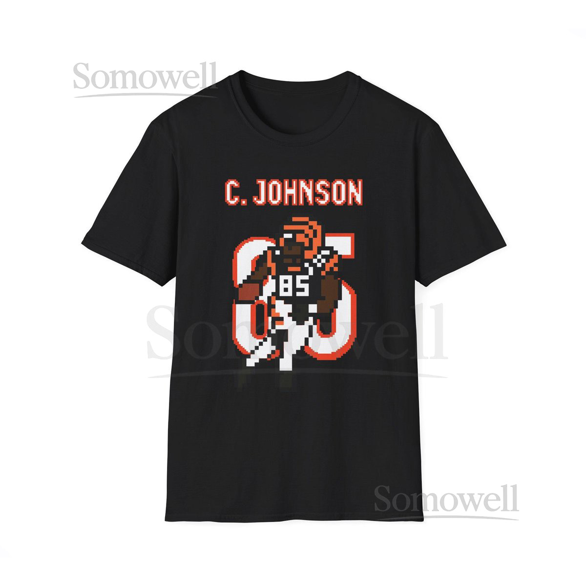 Chad Johnson Shirt Pixel Art TShirt Retro 8 Bit Cincinnati Football 85 Bengals Wide Receiver Throwback Gamer Legend Gift Fan Top Mens_416