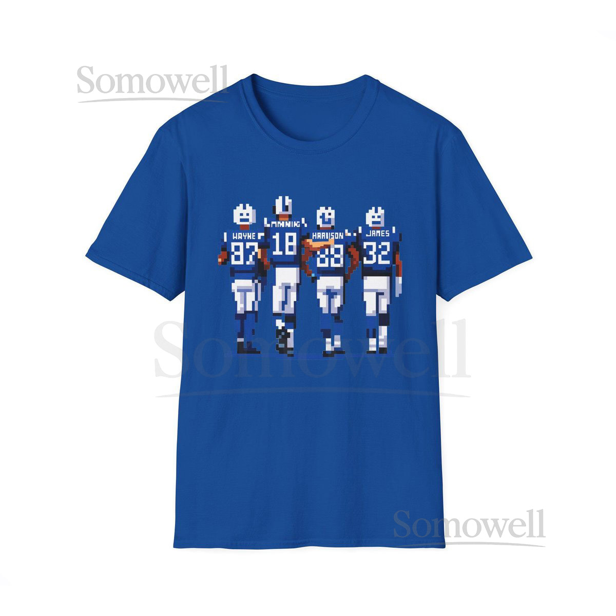 Peyton Manning Tee Colts Quartet Pixel Art T Shirt Retro 8 Bit Indianapolis Legends Harrison Wayne James Vintage Football Gam_784