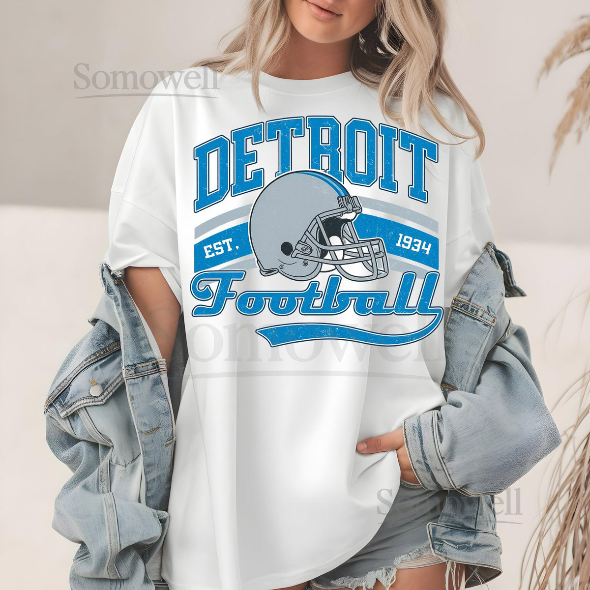 Detroit Football T-Shirt Detroit Lions Sweatshirt Comfort Colors Football Helmet Distressed Graphic Team Spirit Fan Apparel_157