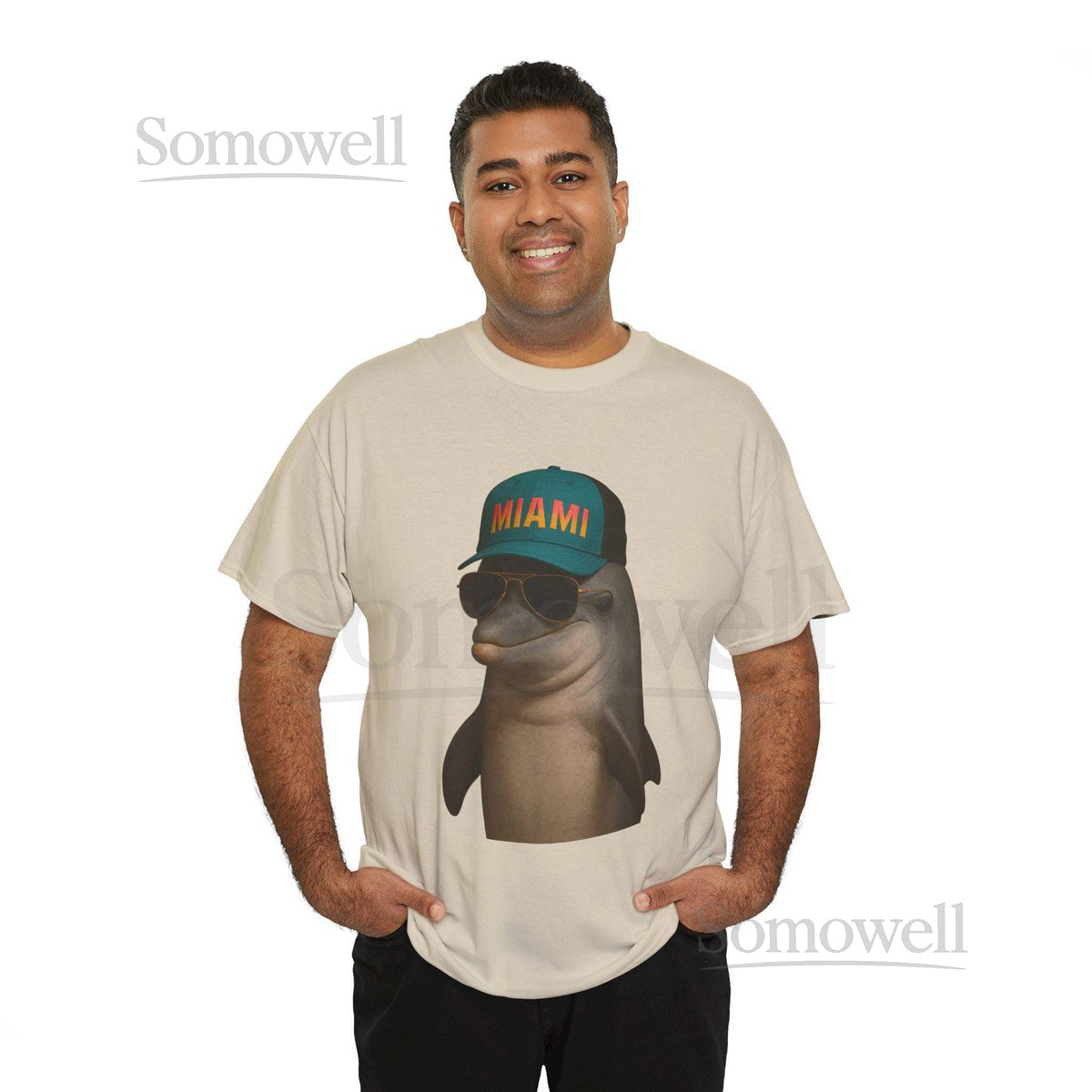 Miami Dolphin Graphic Tee Unisex Cotton T-Shirt Beachwear Summer Style Fun Gift for Dolphin Lovers Vacation Shirt_407