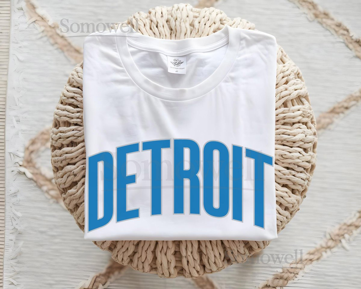 Detroit Graphic Tee Soft Cotton Unisex Football Shirt Vintage Retro Game Day Top Classic Detroit Fan Apparel Football Gift Lions Fan_174