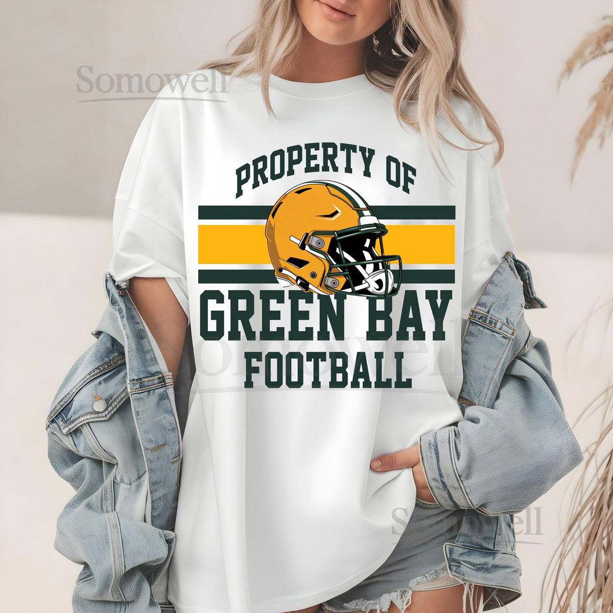 Green Bay Football T-Shirt Sweatshirt Packers Helmet Property Of Comfort Colors Fan Apparel Gift For Football Fan_429
