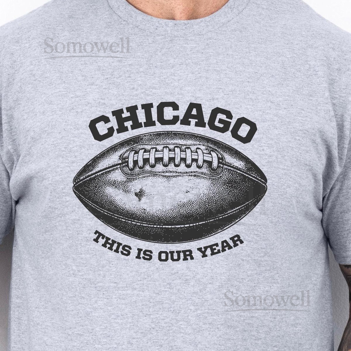 Chicago Football Retro Graphic Tee Unisex Heavy Cotton T-Shirt_188