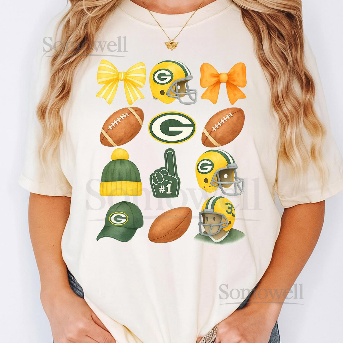 Green Bay Packers Coquette Football Shirt Cute Game Day Crewneck Shirt Sports Girl Packers Fan Shirt Trendy Green Bay Football Tee Shirt_452