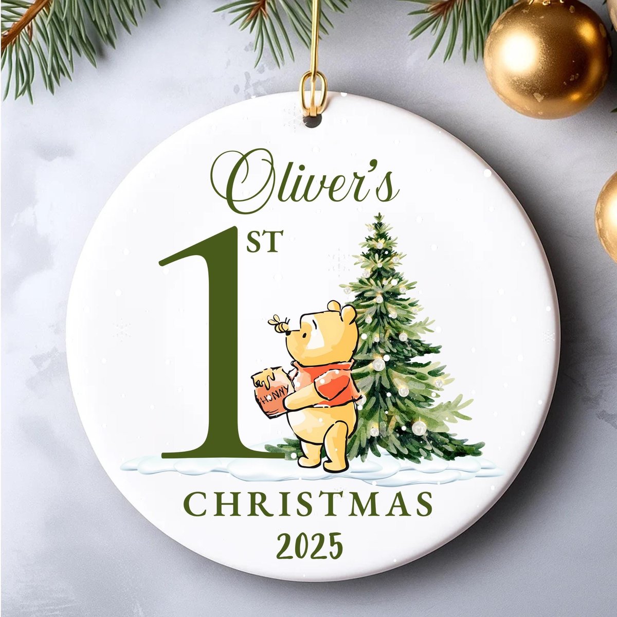 Personalized Winnie the Pooh Christmas Ornament Babys 1st 2nd 3rd 4th 5th Classic Pooh Keepsake Baby First Christmas Keepsake