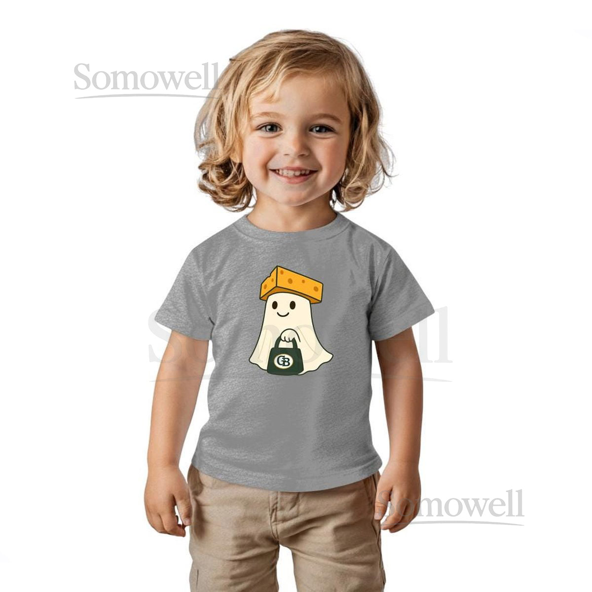 Halloween Ghost T-Shirt Green Bay football tshirt for Toddlers Packers Football Shirt Sports foan gift Kids Game Day Outfit_508