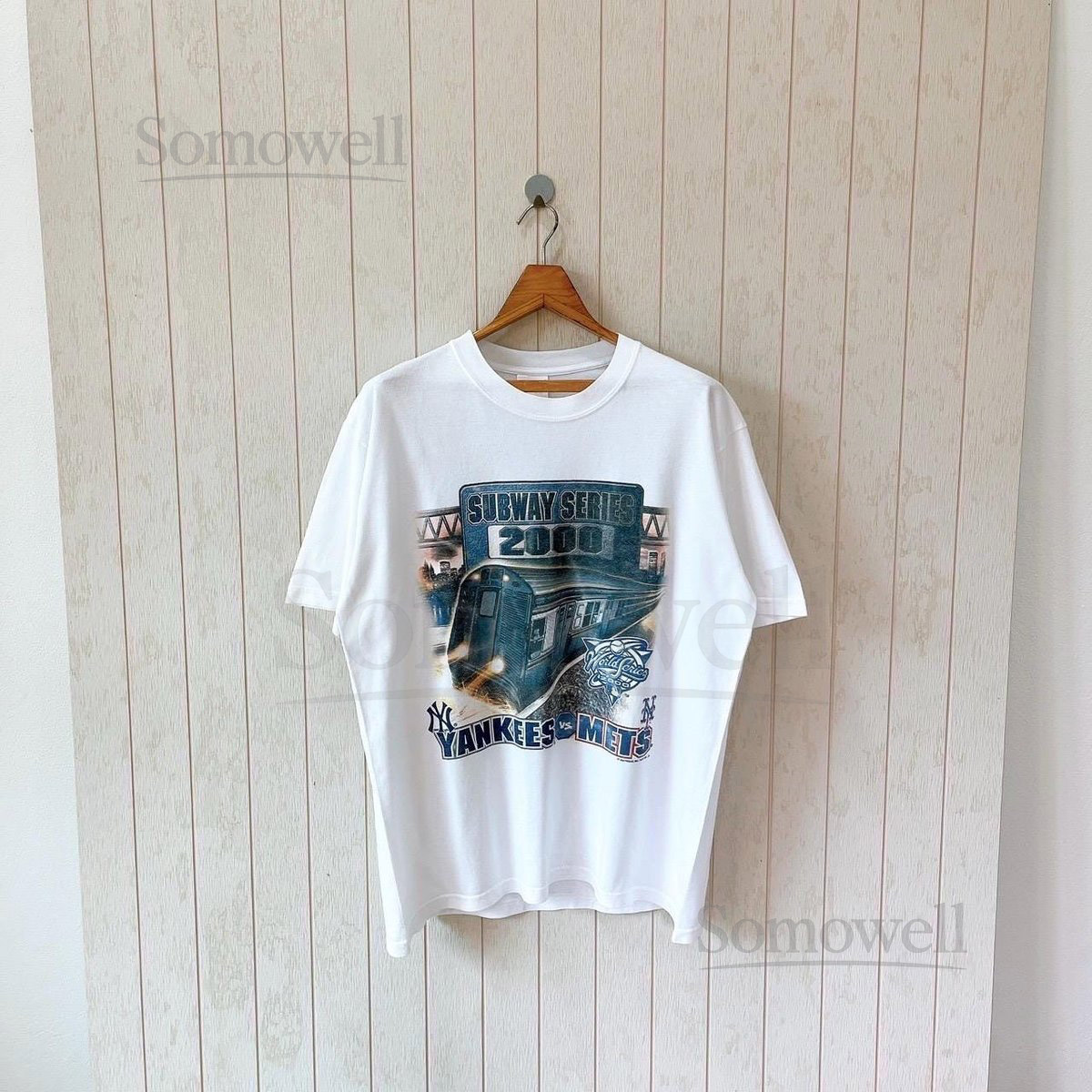 Vintage 2000 Subway Series T-Shirt Yankees vs Mets Gildan Size L_406