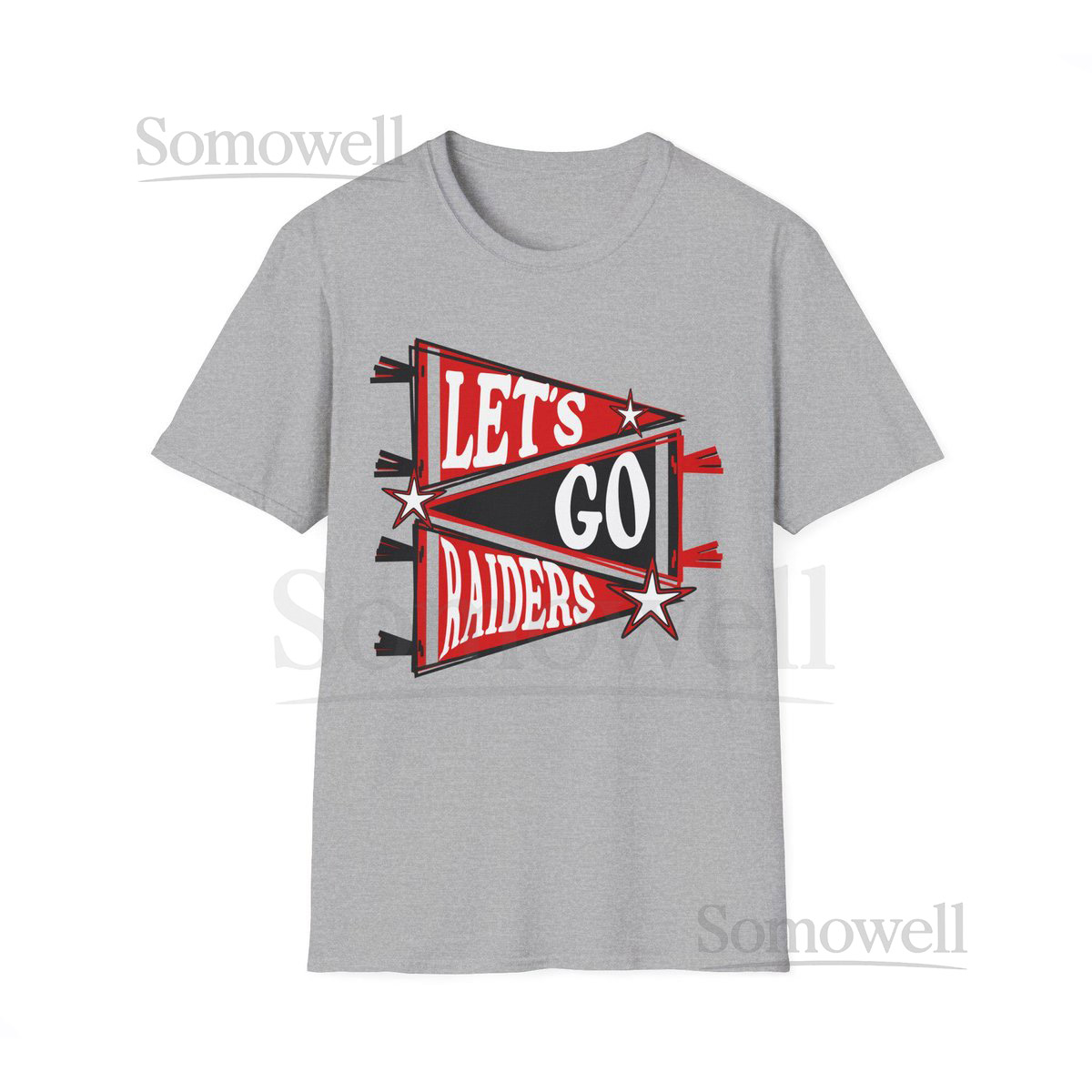 Unisex Let's Go Raiders T-Shirt - Softstyle Graphic Tee for Fans Casual Wear Gift for Sports Lovers Game Day Essential_772