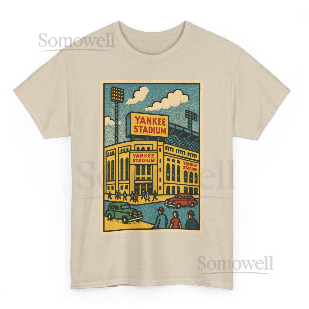 Yankee Stadium Retro Comic T-Shirt New York Baseball Graphic Tee_619