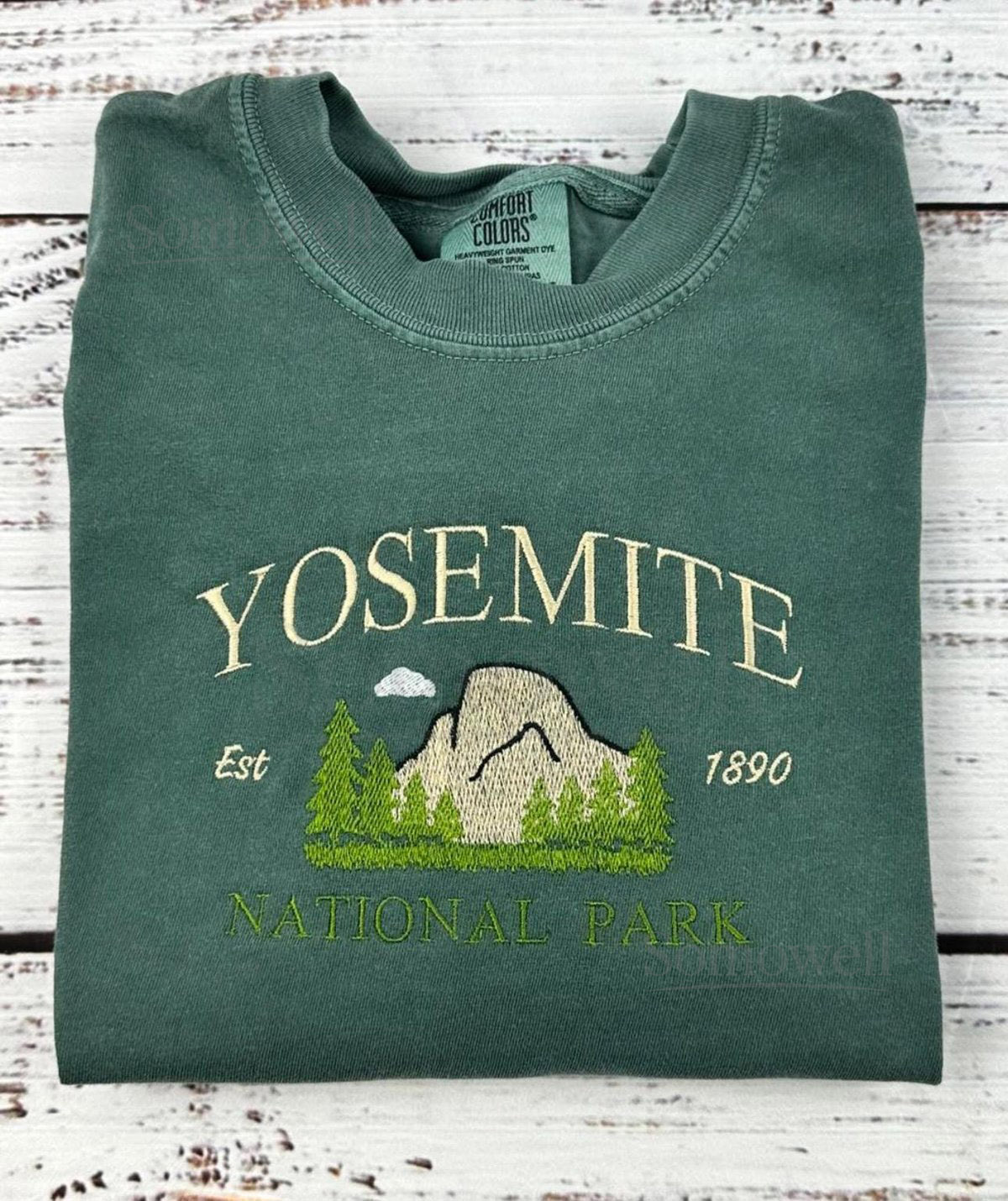 Yosemite National Park Embroidered Comfort Colors Shirt or Cozy Sweatshirt new design_166