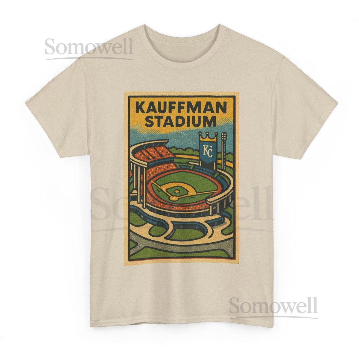 Kauffman Stadium T Shirt Unisex Retro Comic Style Baseball Tee Vintage Game Day Graphic_474