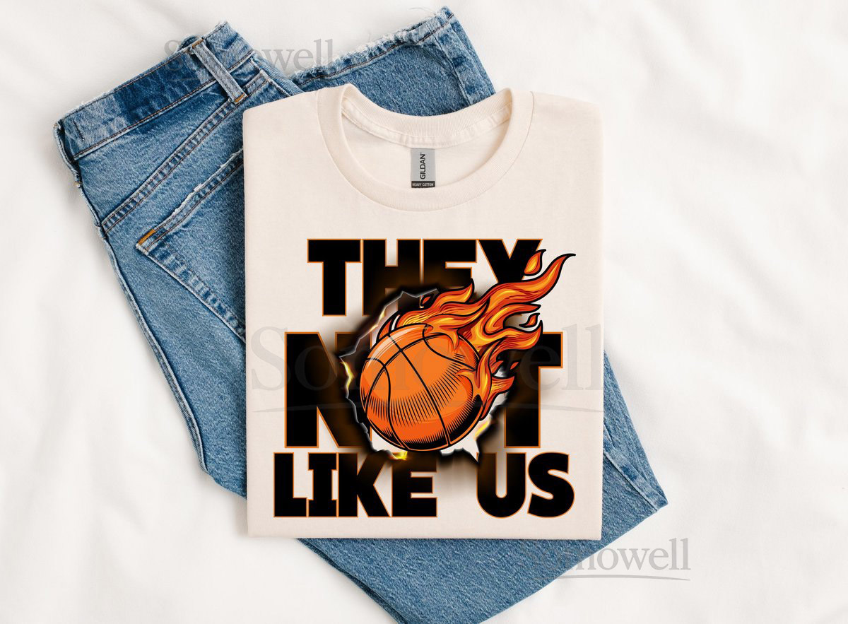 Fire Basketball Graphic Tee - Trendy Unisex Flames Shirt_157