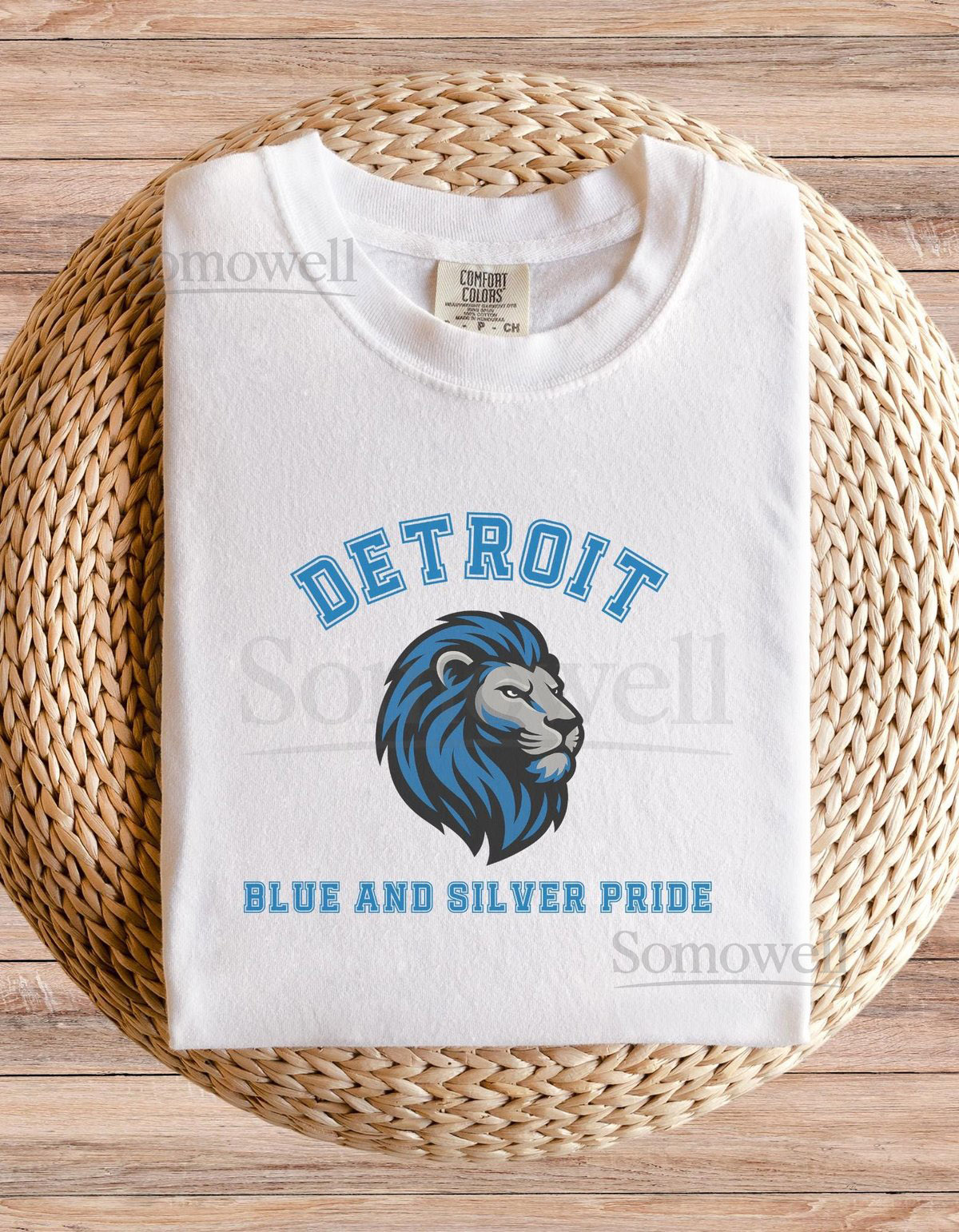 Detroit Lions Blue and Silver Pride Comfort Colors T-shirt_202