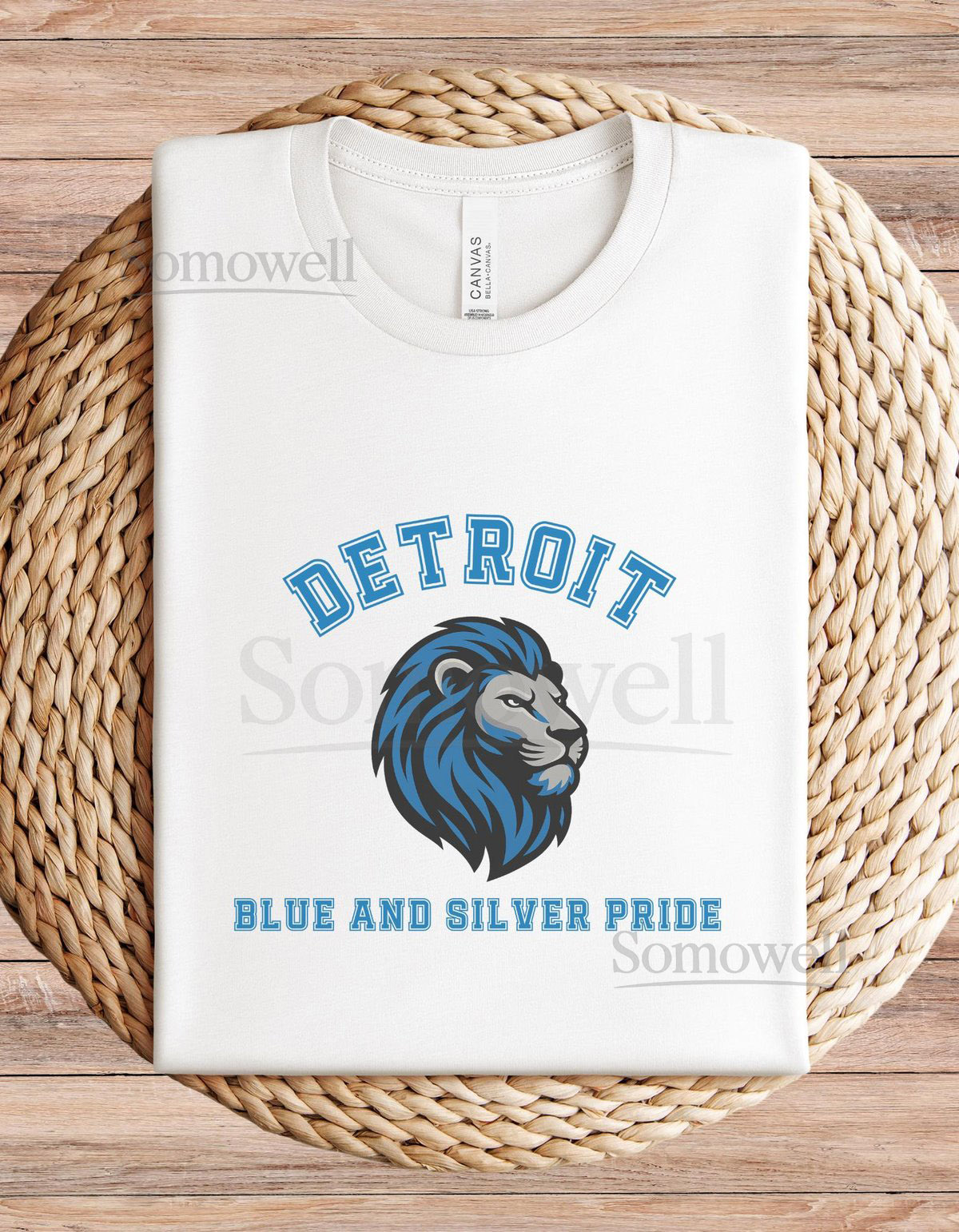 Detroit Lions Blue and Silver Pride Jersey Short Sleeve Tee_203