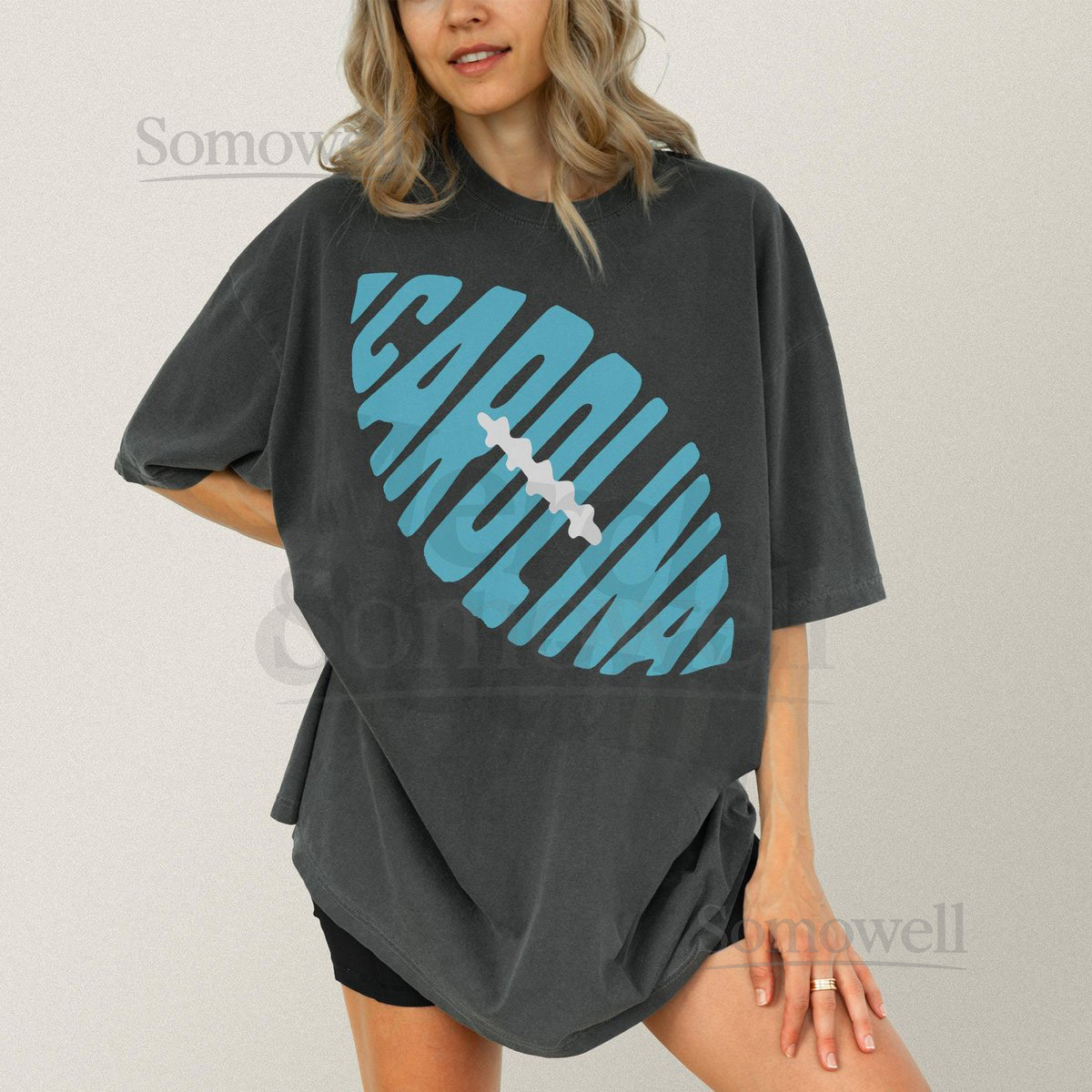 Carolina Football Shirt Retro Unisex Light Blue and Black Game Day Apparel T-Shirt Vintage Graphic Tee Gift for Carolina Football Fan_350