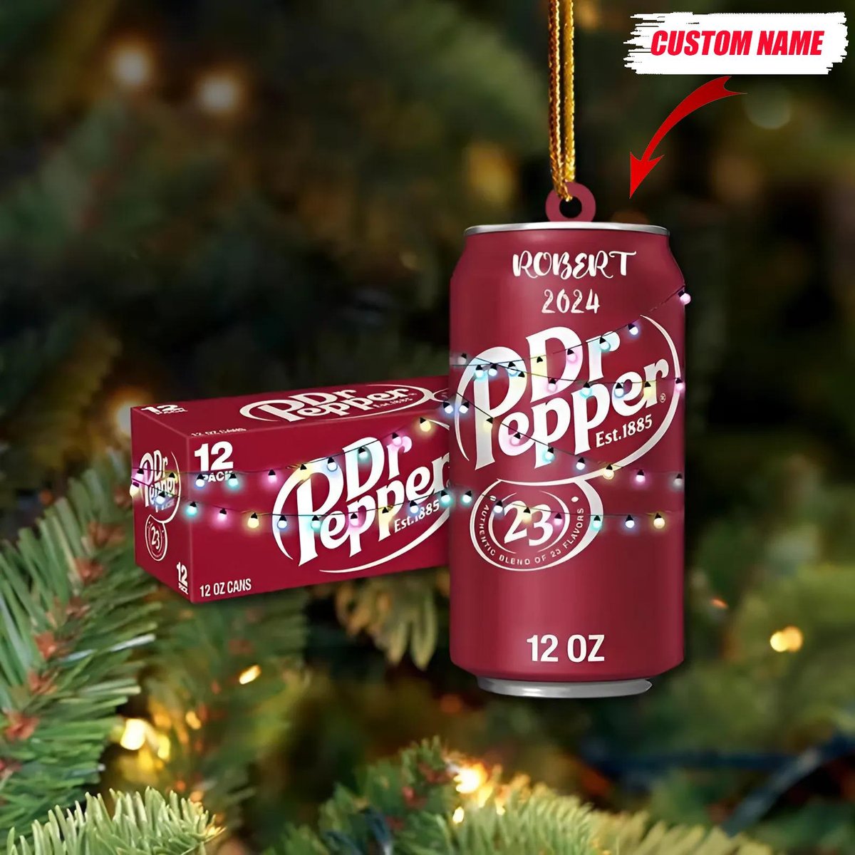 Dr Pepper Ornament Dr Pepper Christmas Ornament Soft Drink Christmas Ornament Soda Ornament 2024 2D Ornament Dr Pepper Decor