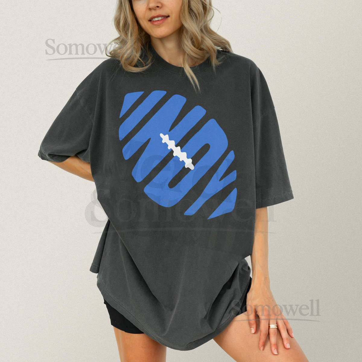 Retro Indy Football T-Shirt Unisex Royal Blue Game D_807