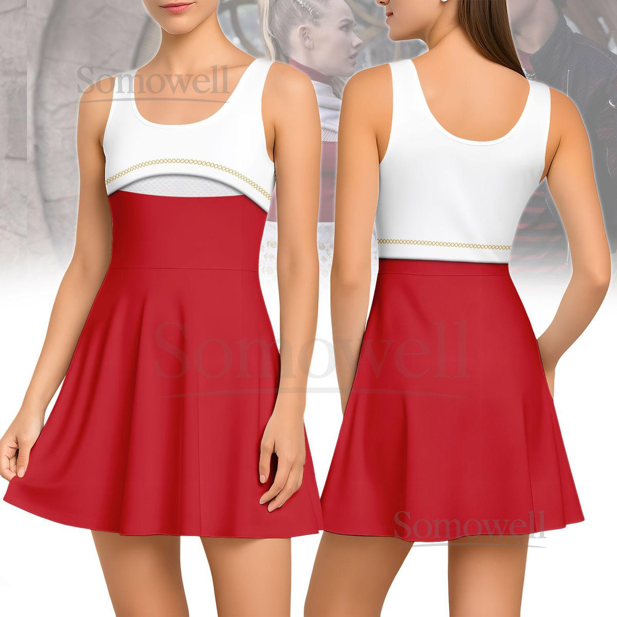 Disney Daywalker Nova Skater Dress Zombies 4 Women Dress Disney Zombies Costume Shirt Zombies Nova Cosplay Costume Halloween Gift_41