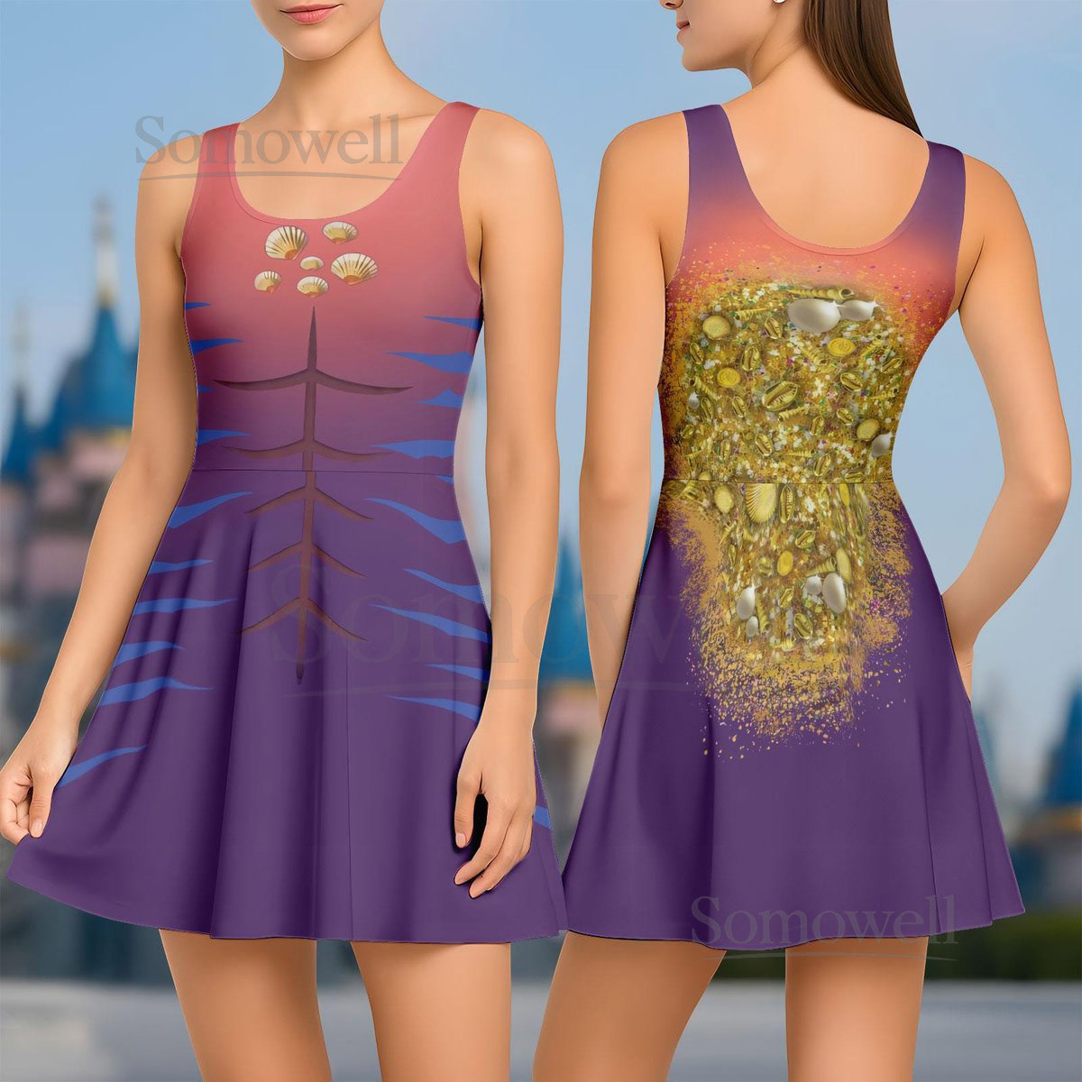 Tamatoa Moana Costume Dress Tamatoa Skater Dress Disney Villain Cosplay Outfit Disney Moana Cosplay Dress Halloween Women Dress_185