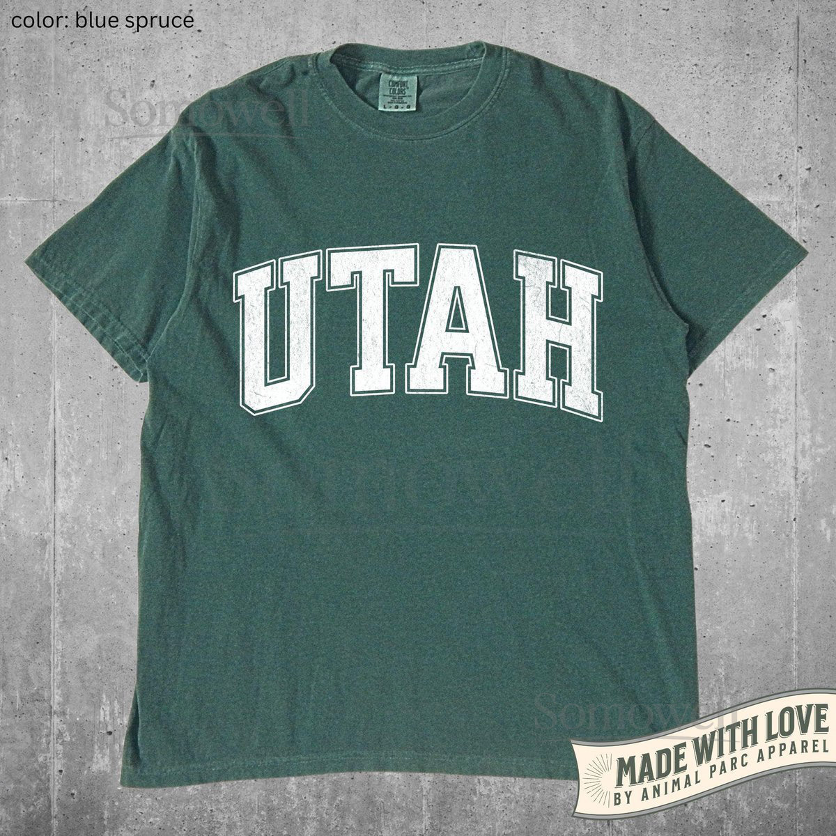 Utah Graphic T-Shirt Vintage Washed Pepper Tee Unisex Western State Shirt Retro Mountain Style Gift Utah USA Travel Souvenir Top Utah Tee_606