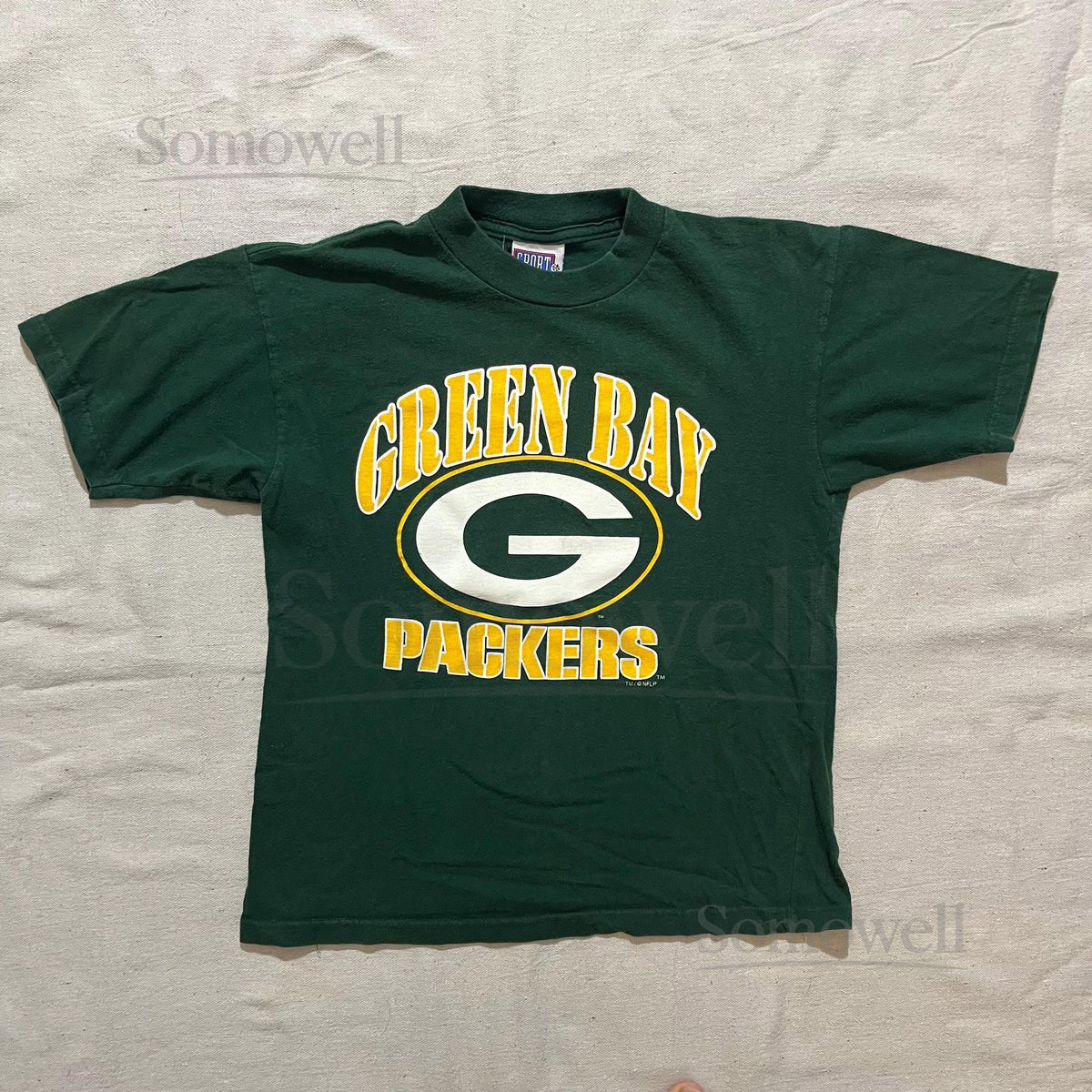 Vintage 90s Green Bay Packers Brett Favre Graphic T-Shirt - Youth Size Large_697