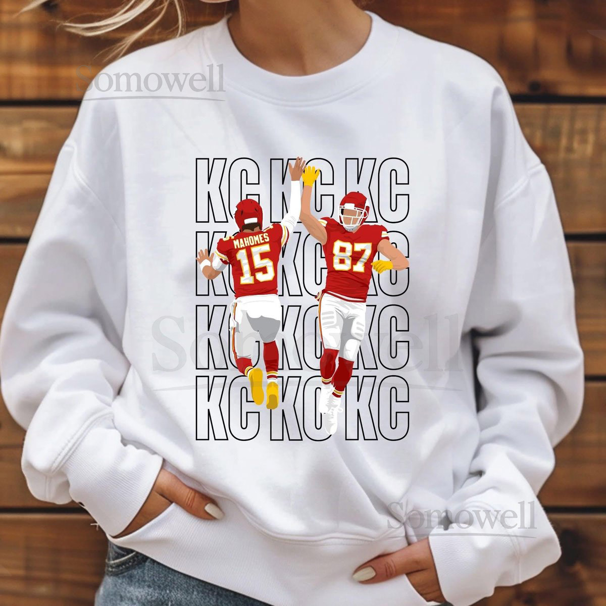KC Football Sweatshirt Or T-Shirt 87 15 Jersey - Kansas City Game Day Apparel_49