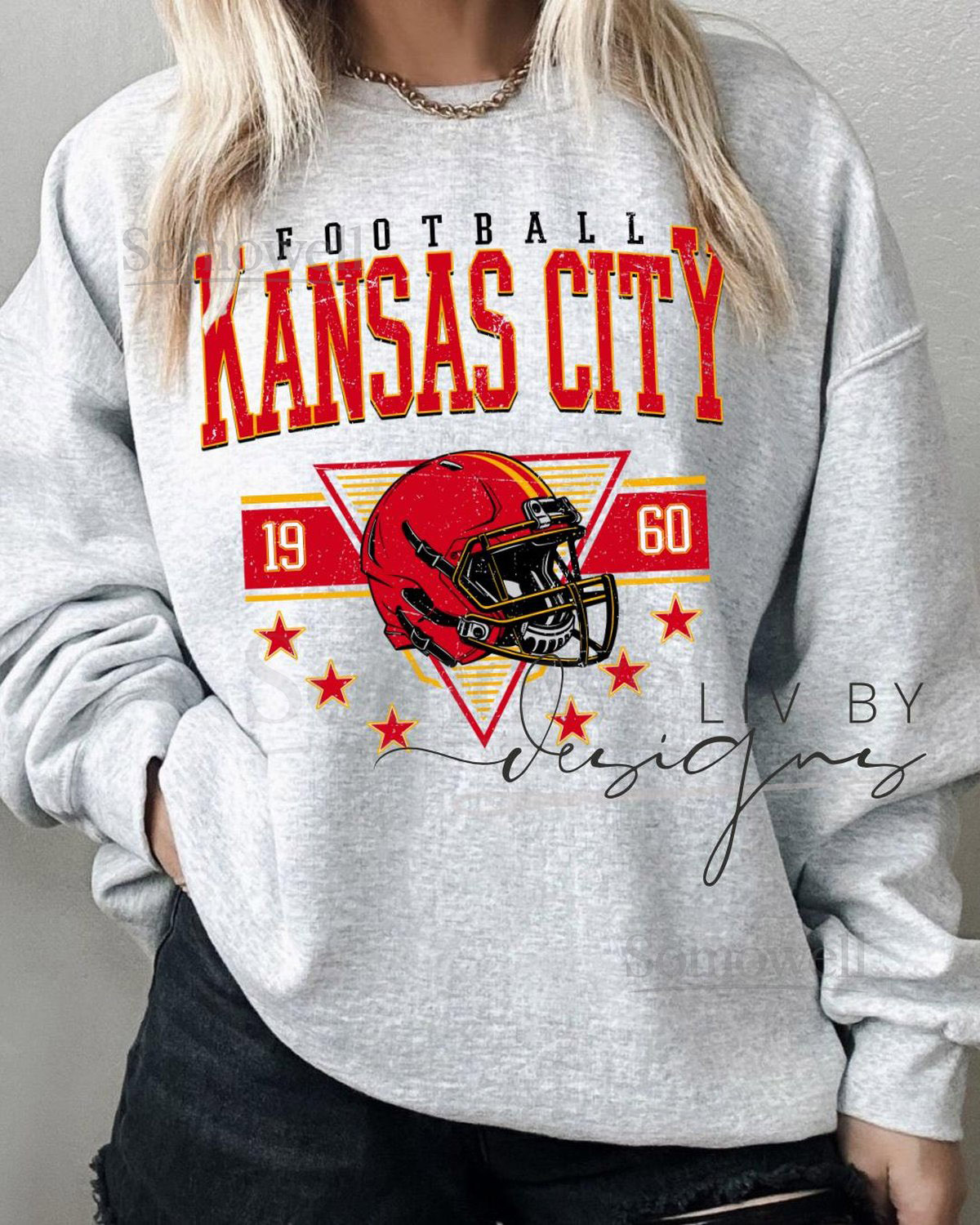 Kansas City Football Crewneck Sweatshirt Gildan Unisex Retro Football Crew Vintage Helmet Graphic Sweatshirt DTF Printed Fan Apparel_34