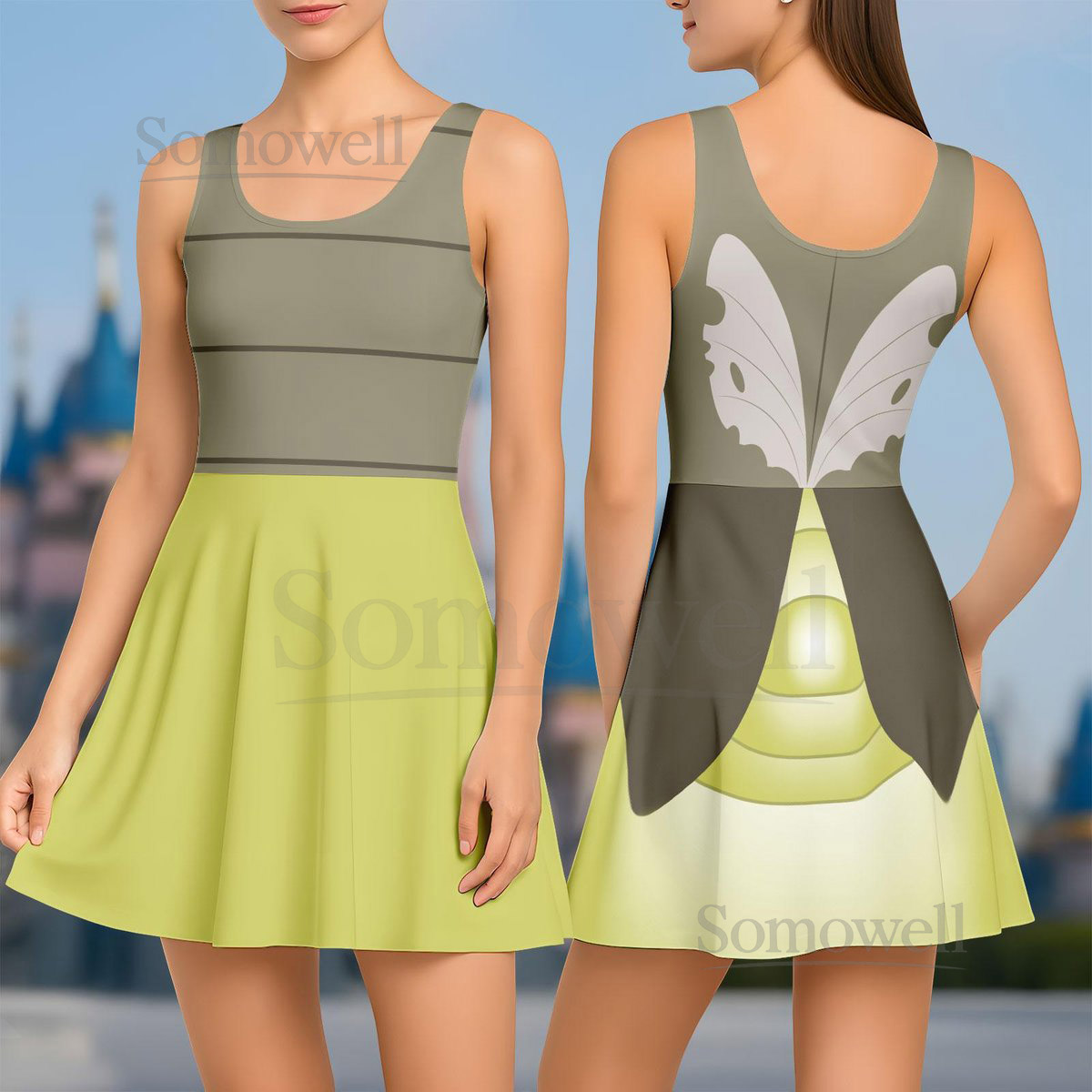 Halloween Ray the Firefly Costume Skater Dress The Princess and the Frog Cosplay Shirt Disney Movie Women Dress Gift For Her_91