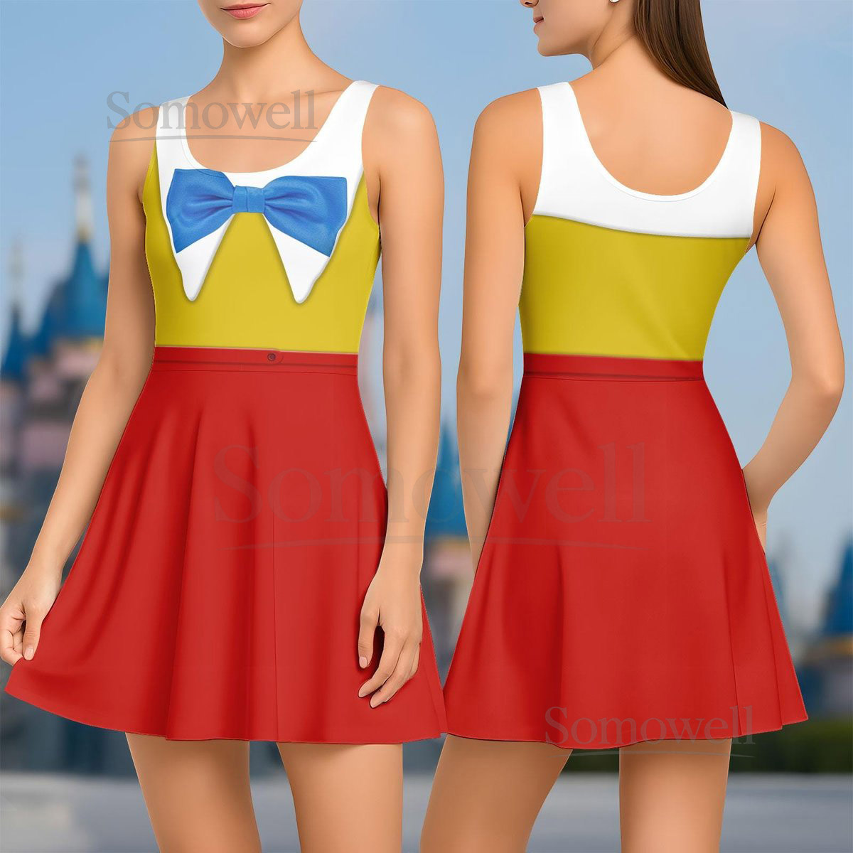 Tweedledum and Tweedledee Costume Skater Dress Villain Twin Suit Alice In Wonderland Women Dress Disney Halloween Shirt Gift For Her_200