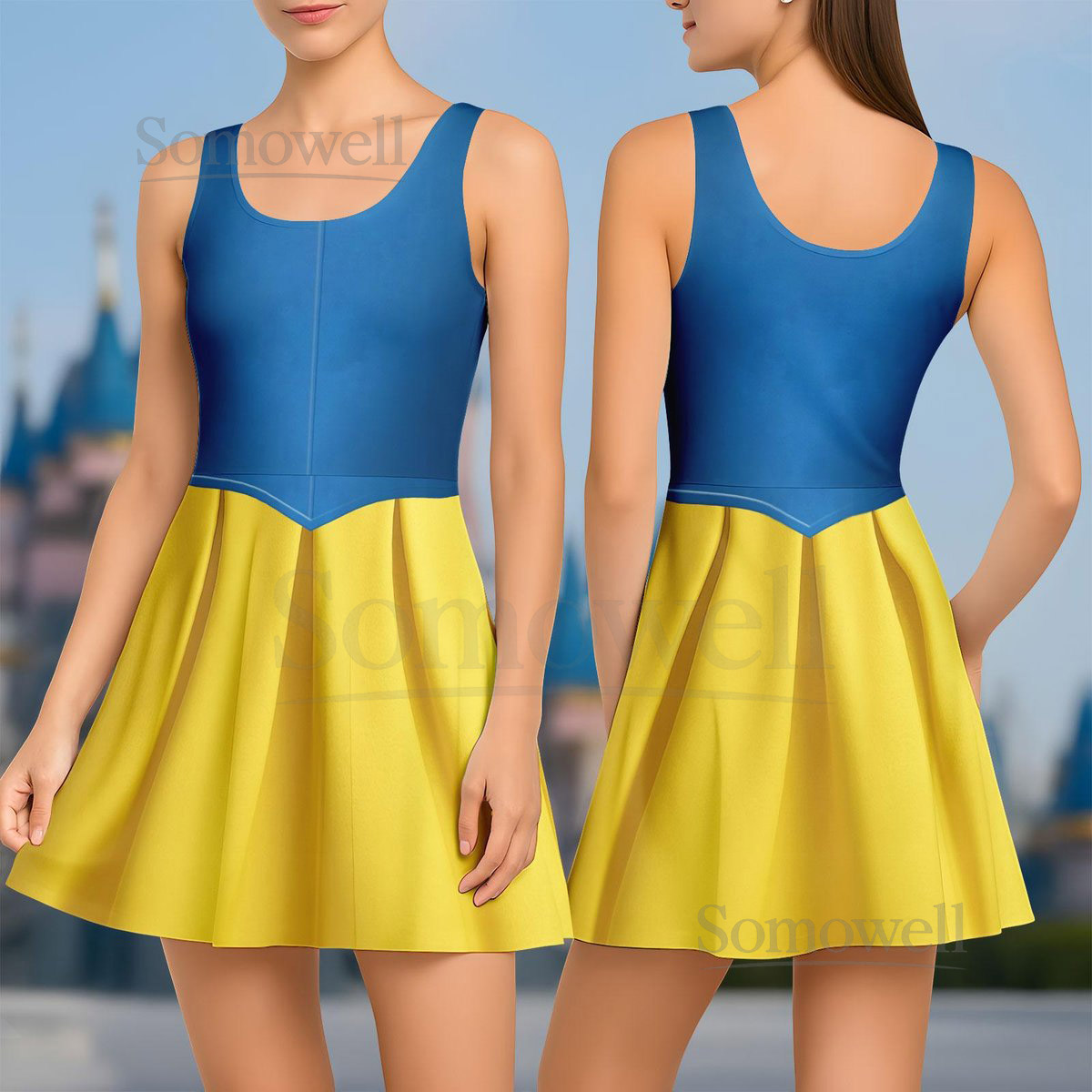Snow White Princess Skater Dress Disney Running Women Dress Disney Princess Casual Dress Poison Apple Dress Disneybound Outfits_162
