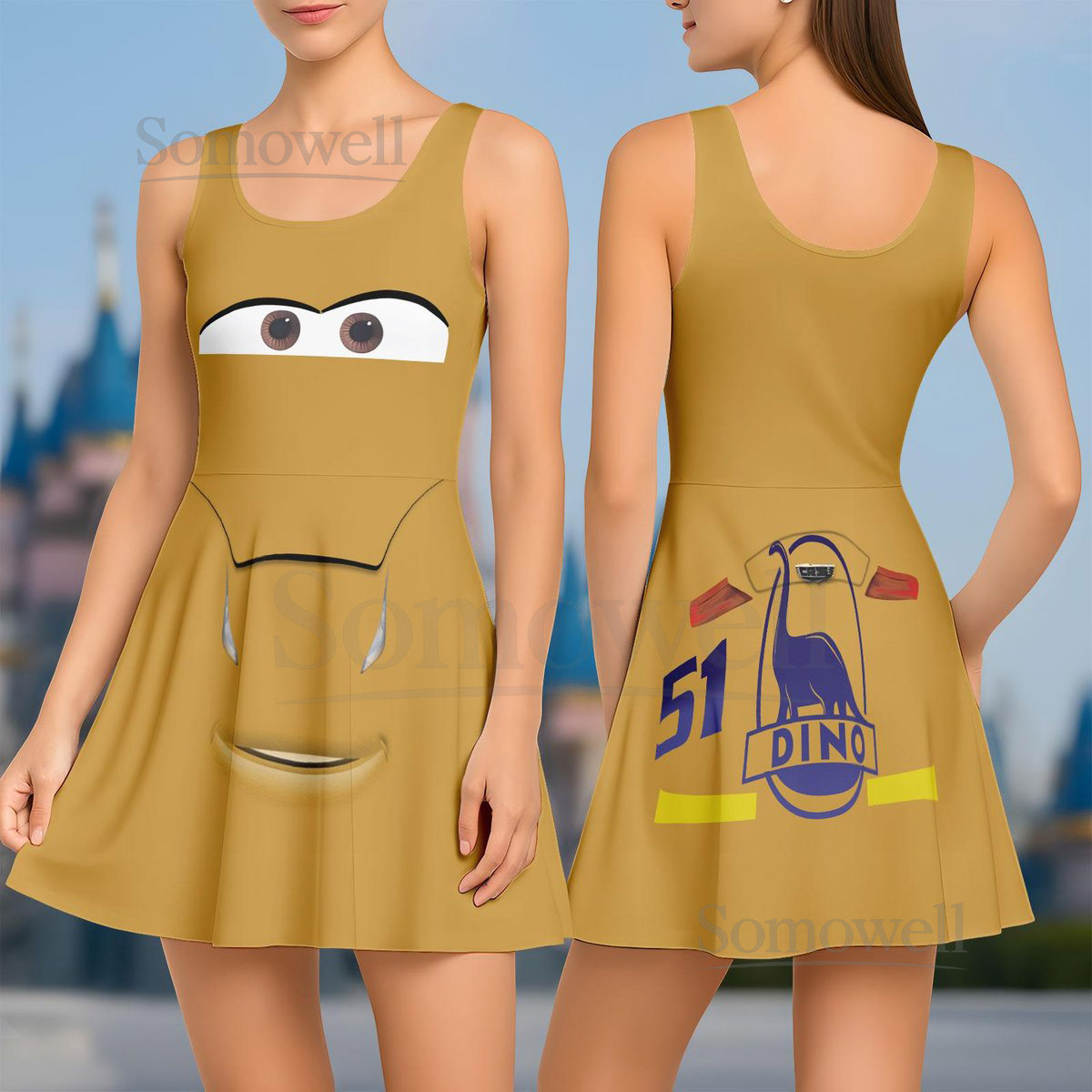 Cruz Ramirez Skater Dress Pixar Cars Costume Disney Cars Family Shirt Rundisney Halloween Cosplay Cartoon Women Dress Gift For Her_21