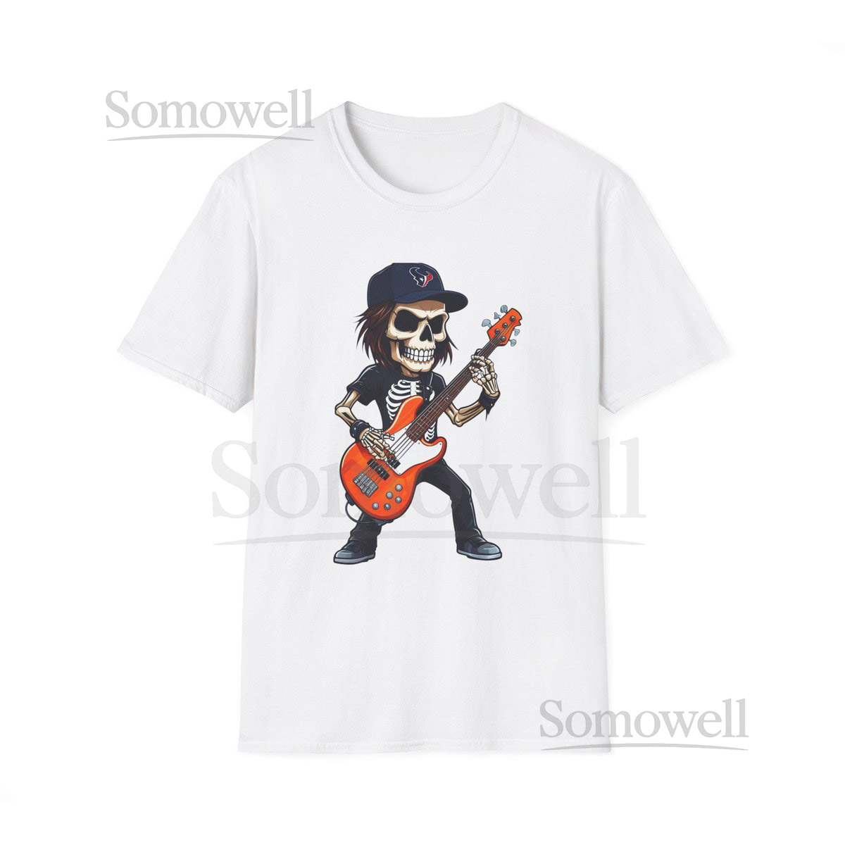 Skeleton Guitar Houston Texans Tee NFL Fan Unisex T_828