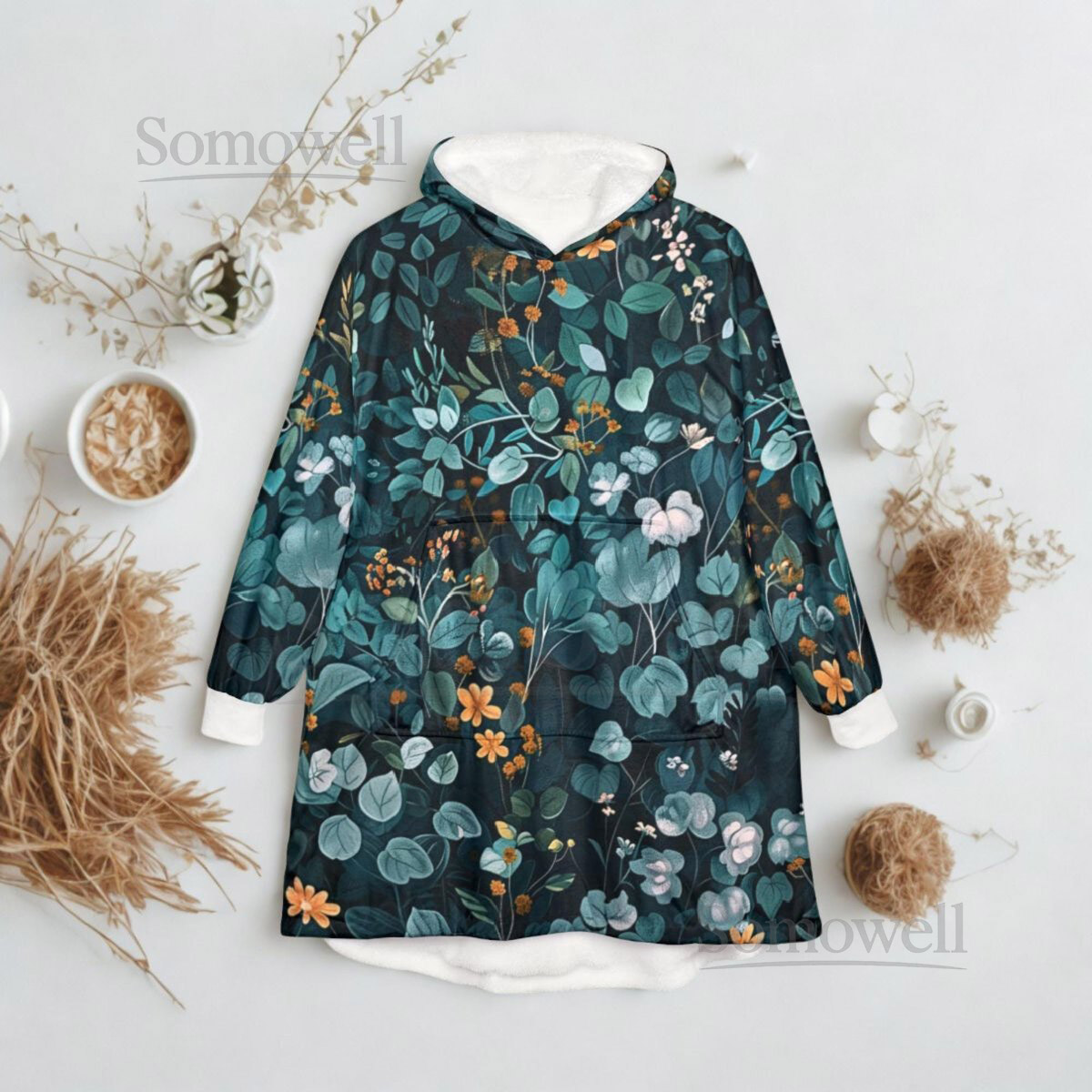 Unisex Hooded Blanket Oversized Wearable Hoodie Blanket One Size Fits All Outdoor Softball Snuggly Hoodie Cloak Klimt Inspired Design_91