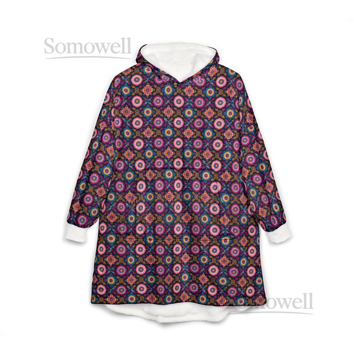 Unisex Hooded Blanket Oversized Wearable Hoodie Blanket One Size Fits All Outdoor Softball Snuggly Hoodie Cloak Colorful Pink Purple_87