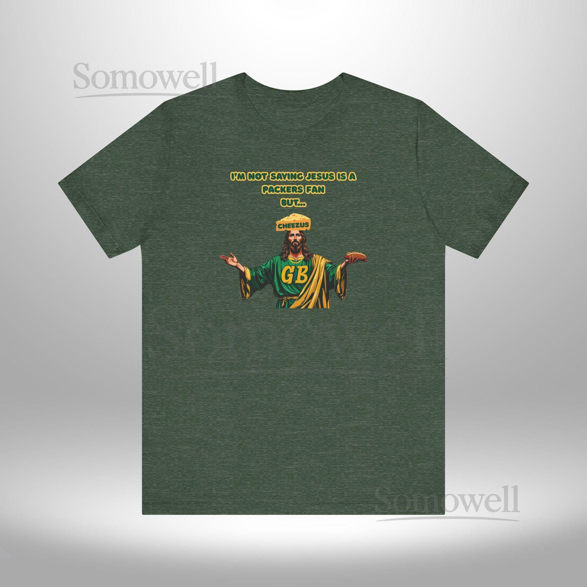 Funny Jesus Packers Fan Tee Shirt Christian Football T-Shirt Green Bay Sports Apparel Religious Humor Top Unisex Tee for Men Women_347