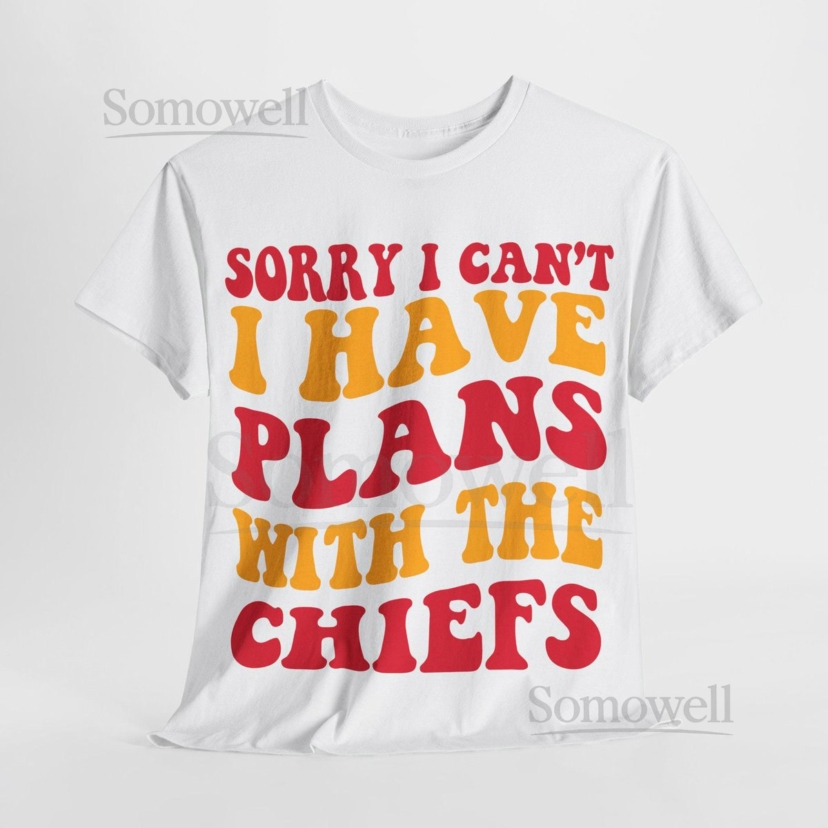 Sorry I Can't I Have Plans With Kansas City Football Shirt Chiefs Fan Tee Red and Gold Game Day Top_744