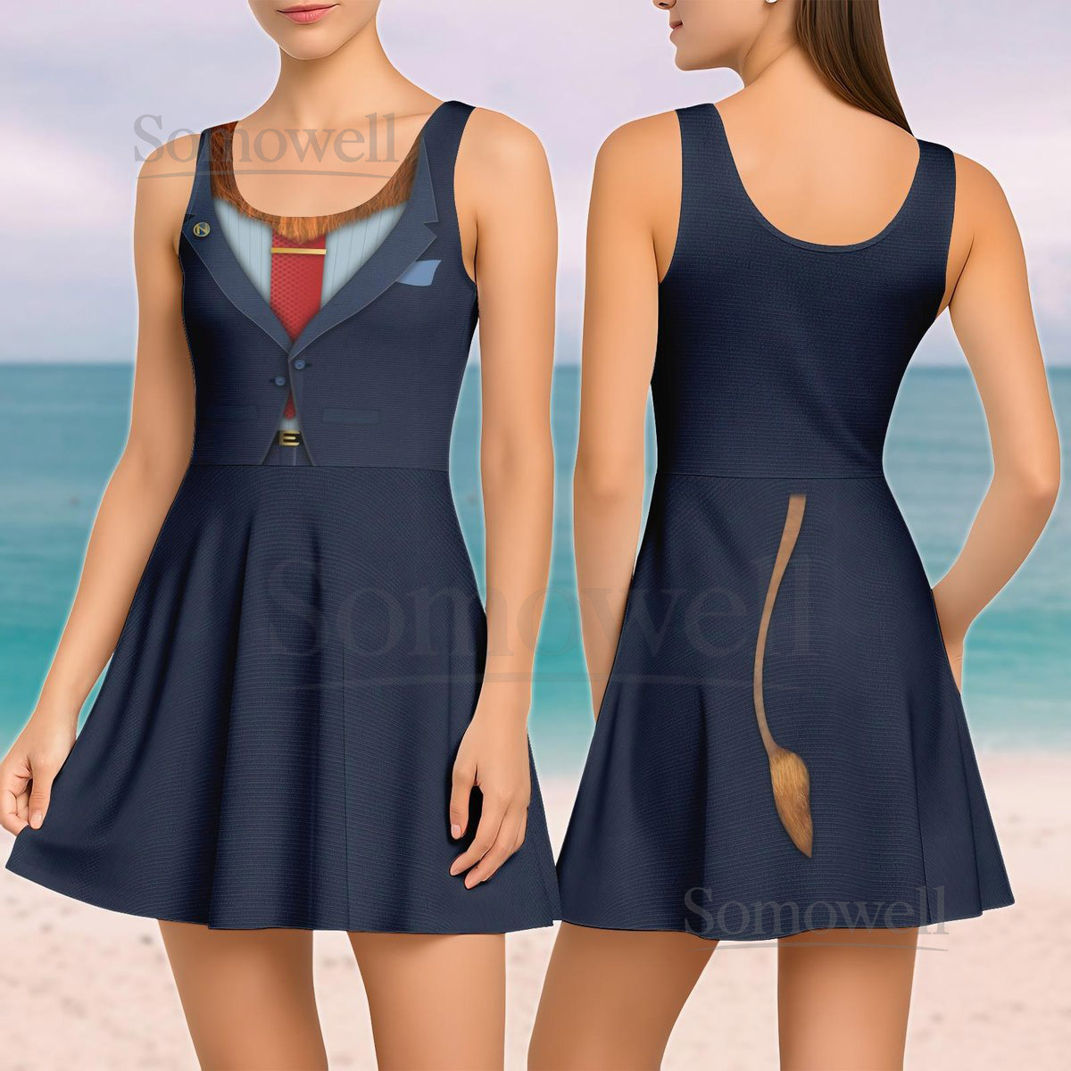 Mayor Lionheart Skater Dress Zootopia character Women Dress Halloween Cosplay Costume Disney Movie Casual Dress Gift For Her_116