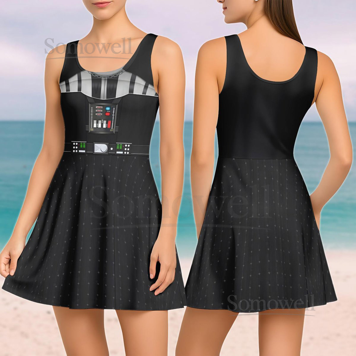 Darth Vader Costume Skater Dress Disney Star Wars Women Dress Darth Vader Cosplay Dress Halloween Costume Shirt Movie Gift For Her_26