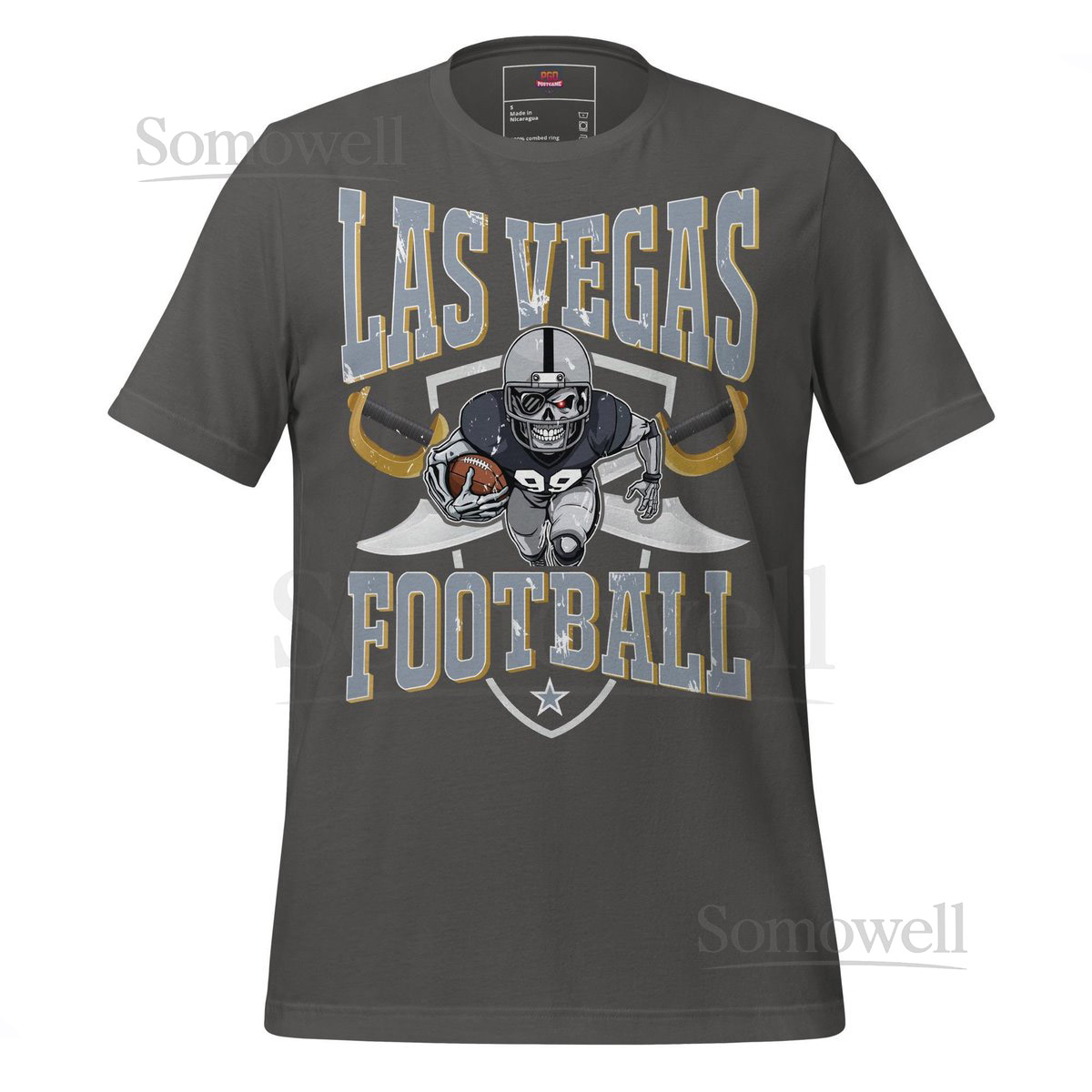 Las Vegas Football Fan Gift T-Shirt Skeleton Player LV Sports Apparel_452