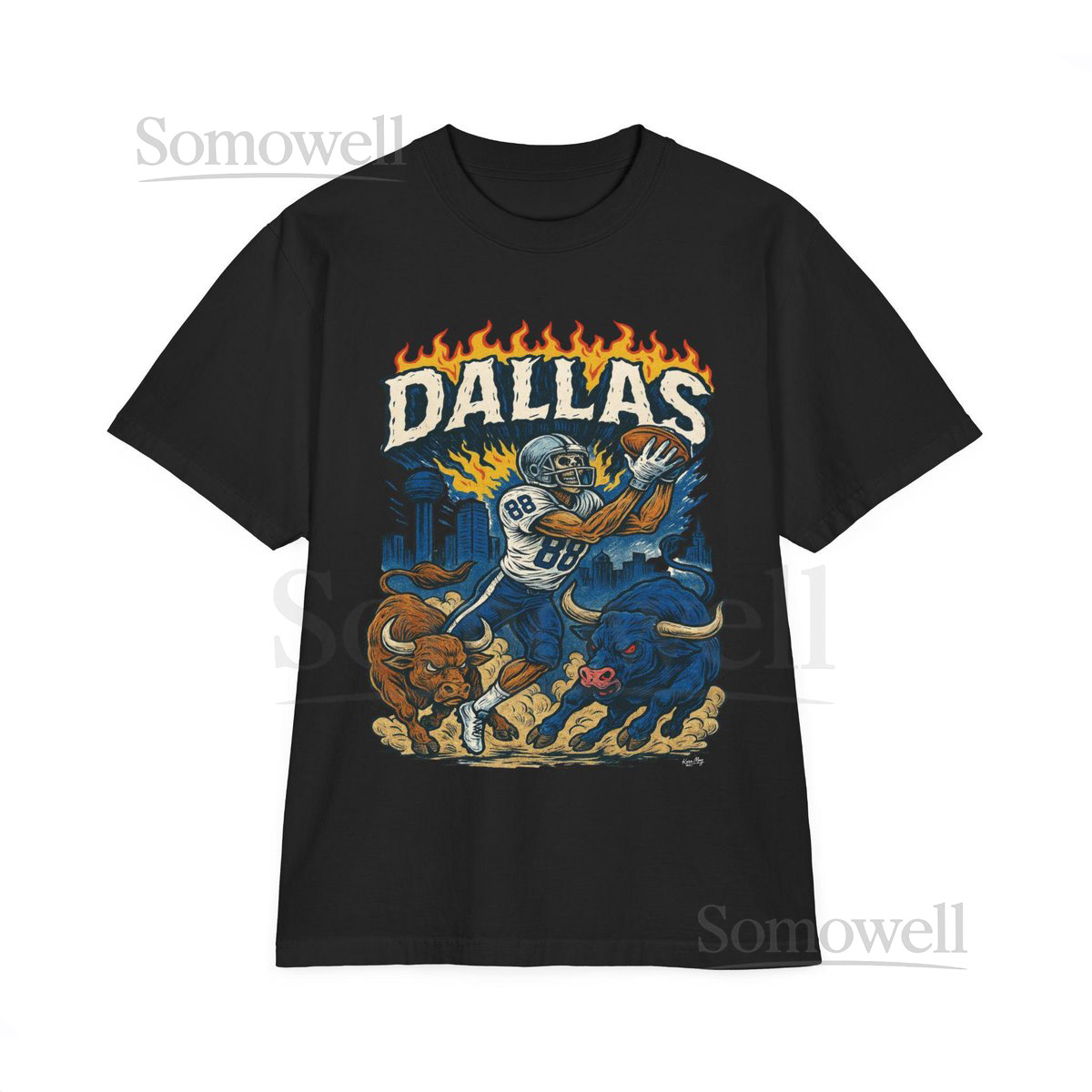 Dallas Cowboys Streetwear Graphic Tee Oversized Drop Shoulder Vintage Shirt_165