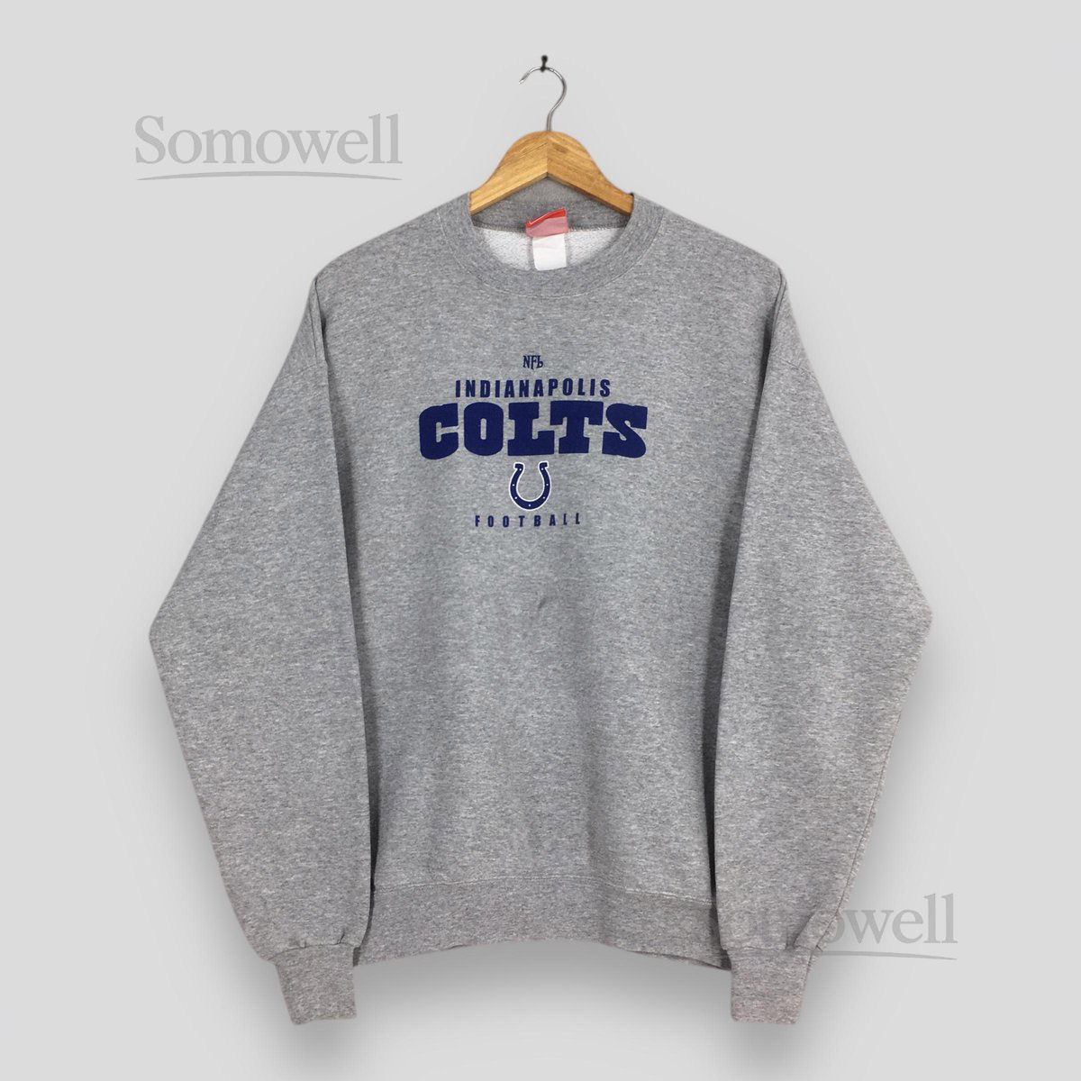Vintage Indianapolis Colts NFL Blue Sweatshirt Large Indianapolis Colts Printed Logo Pullover Indianapolis Colts Football Sweater _978