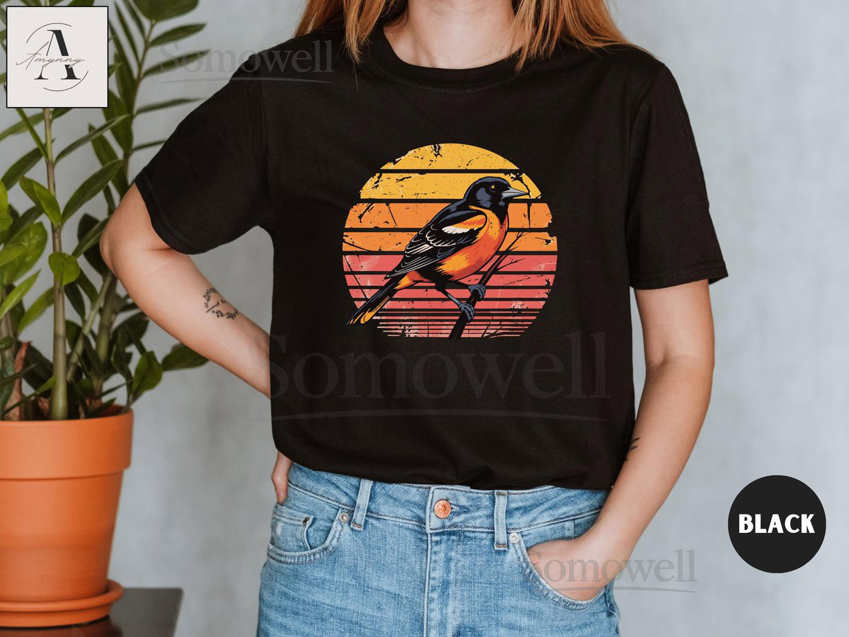 Oriole Bird T-Shirt Maryland Pride Graphic Tee Birdwatching Gift_490
