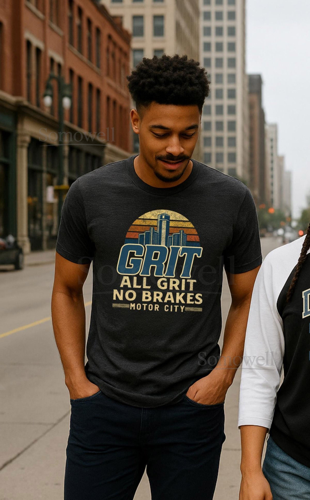 Vintage Detroit Grit T-Shirt Retro Motor City Sports Tee_896